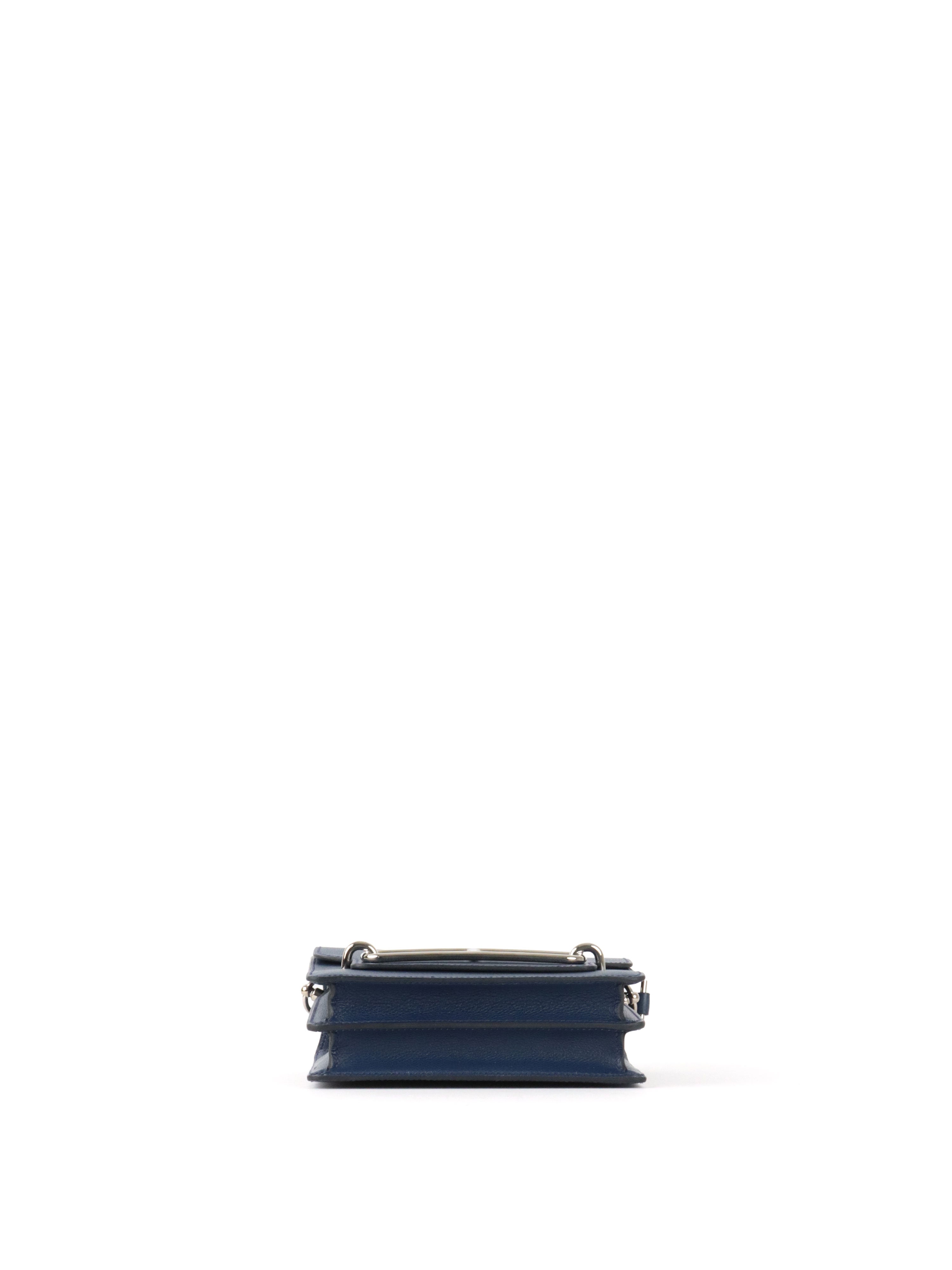 Hermes Mini Roulis 18 7L Bleu De Malte Evercolor Leather Stamp D