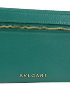 Bvlgari Emerald Green Serpenti Forever Flap Wristlet Wallet