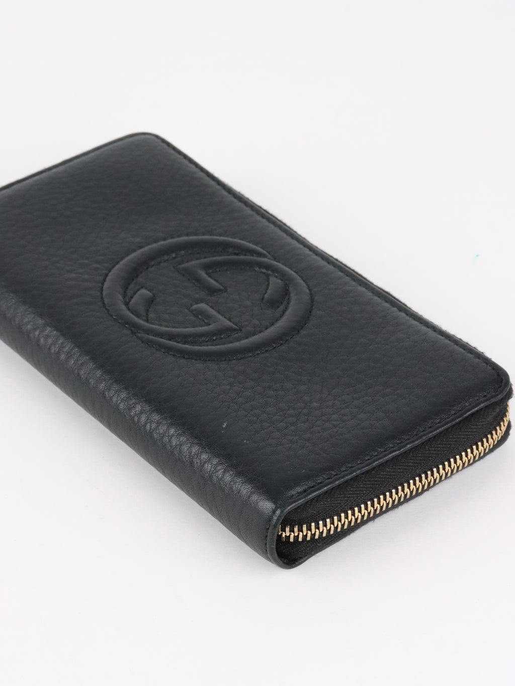 Gucci Black Soho GG Long Zip Around Wallet