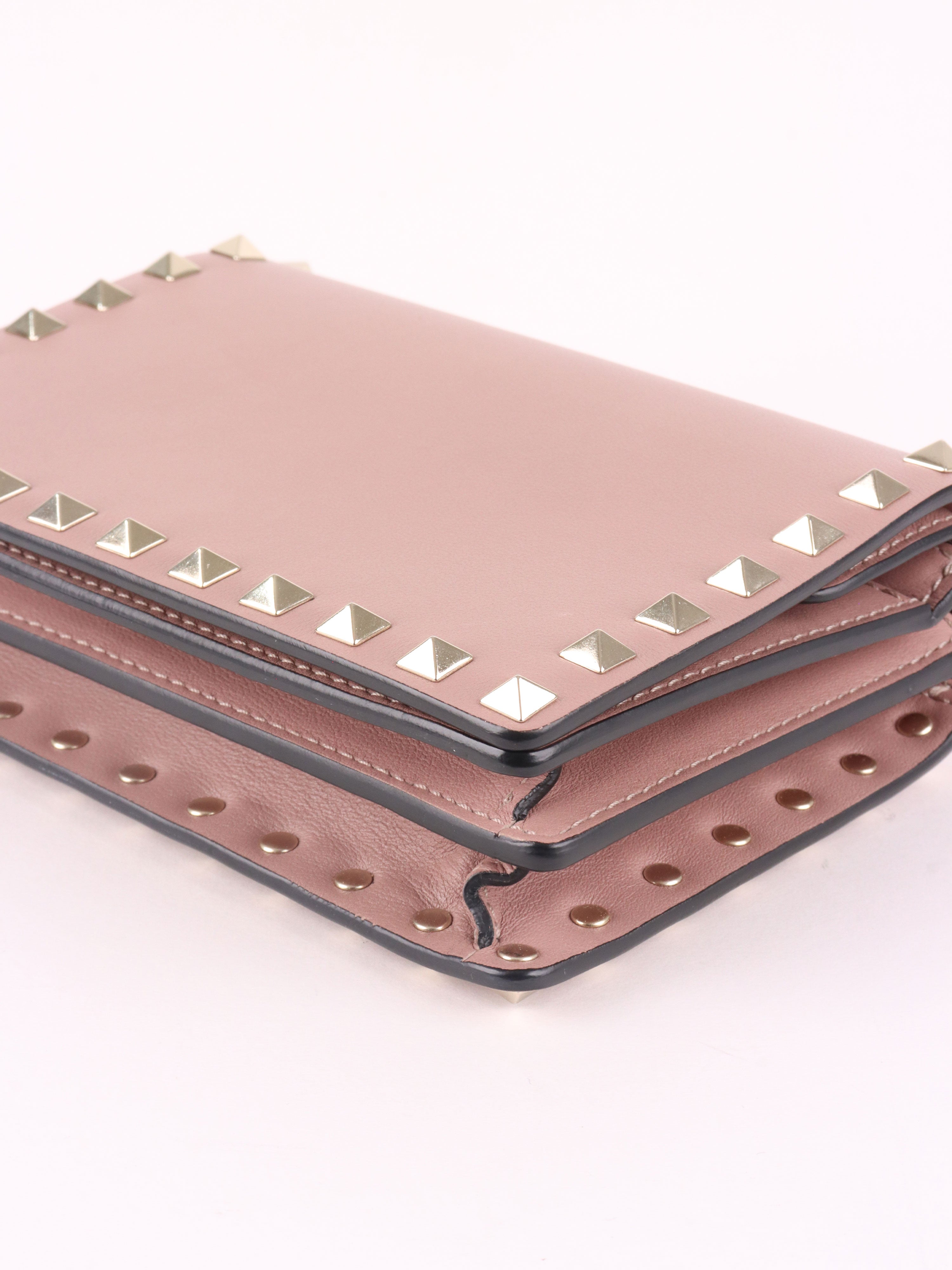 Valentino Garavani Pink Rockstud Cross Body Bag.