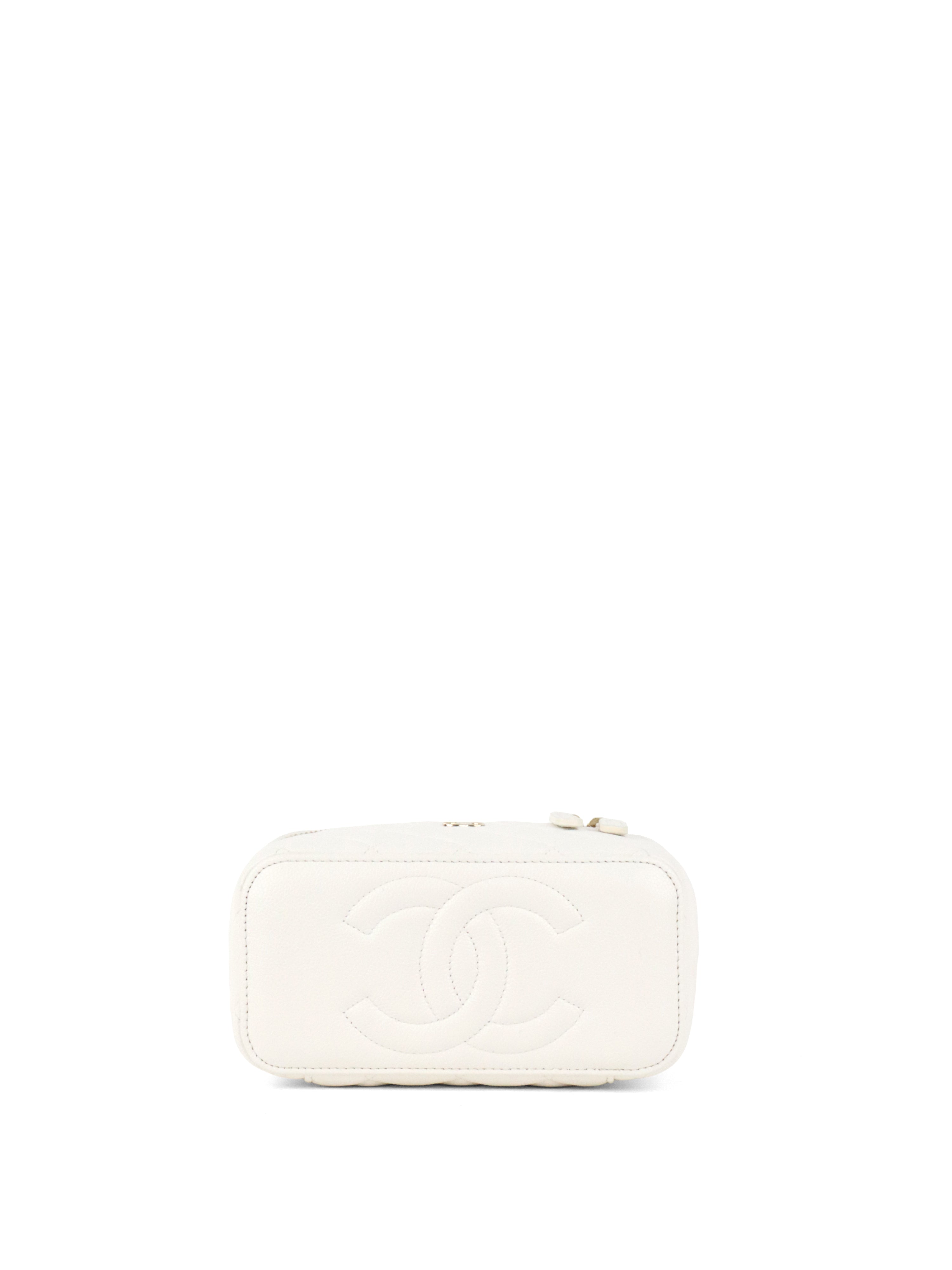 Chanel White Caviar Vanity Case