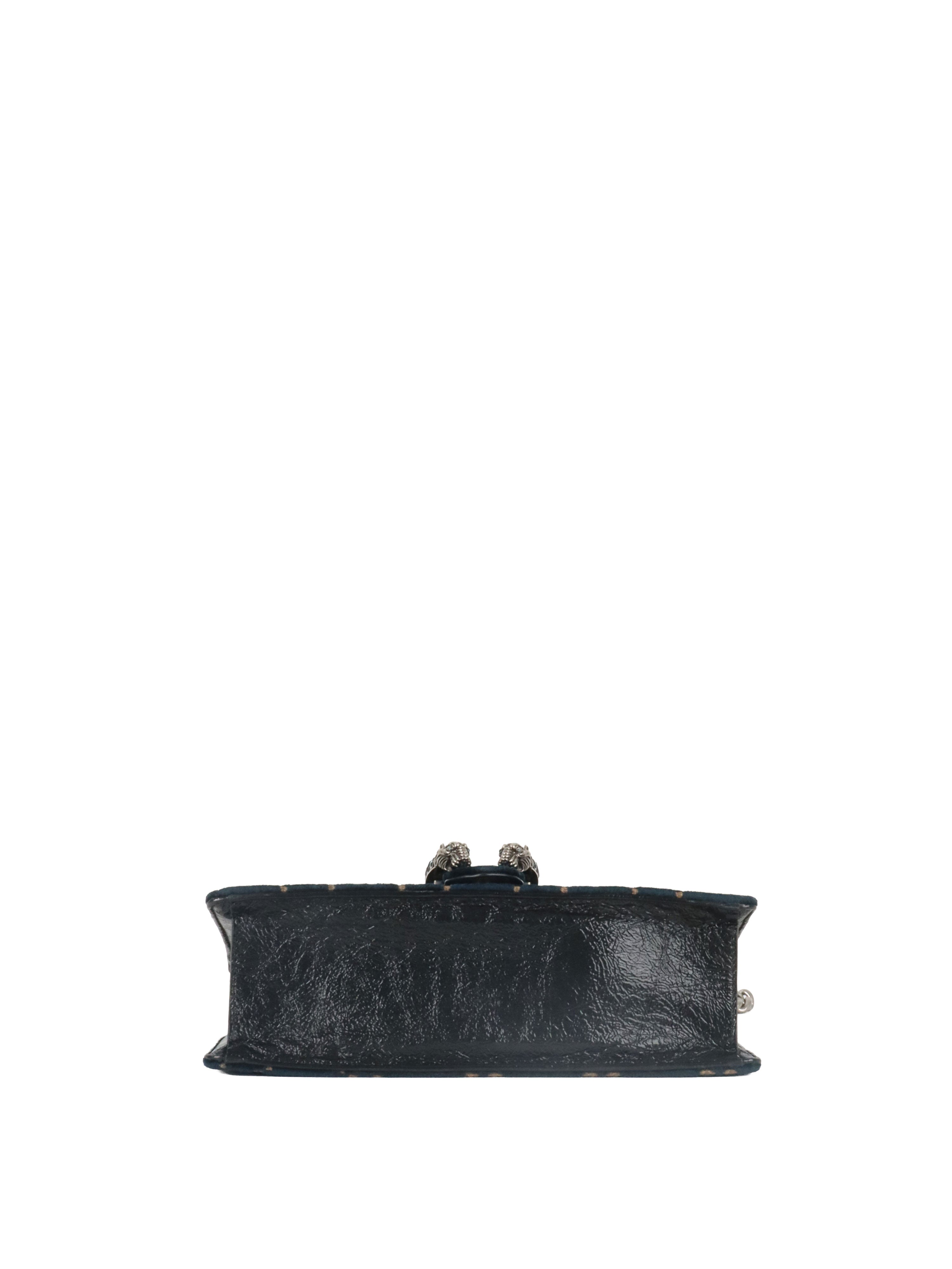 Gucci Small Blue Velvet Dionysus GG Bag