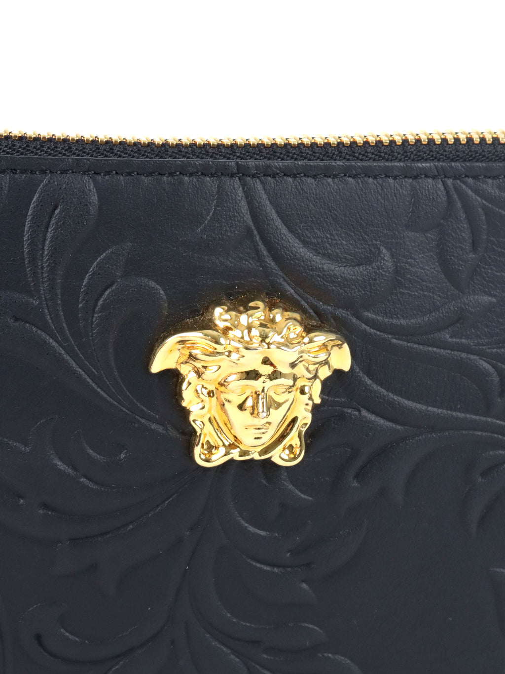 Versace Black Medusa Floral Clutch