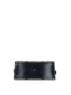Fendi Vintage Navy Zucchino Canvas Boston Bag