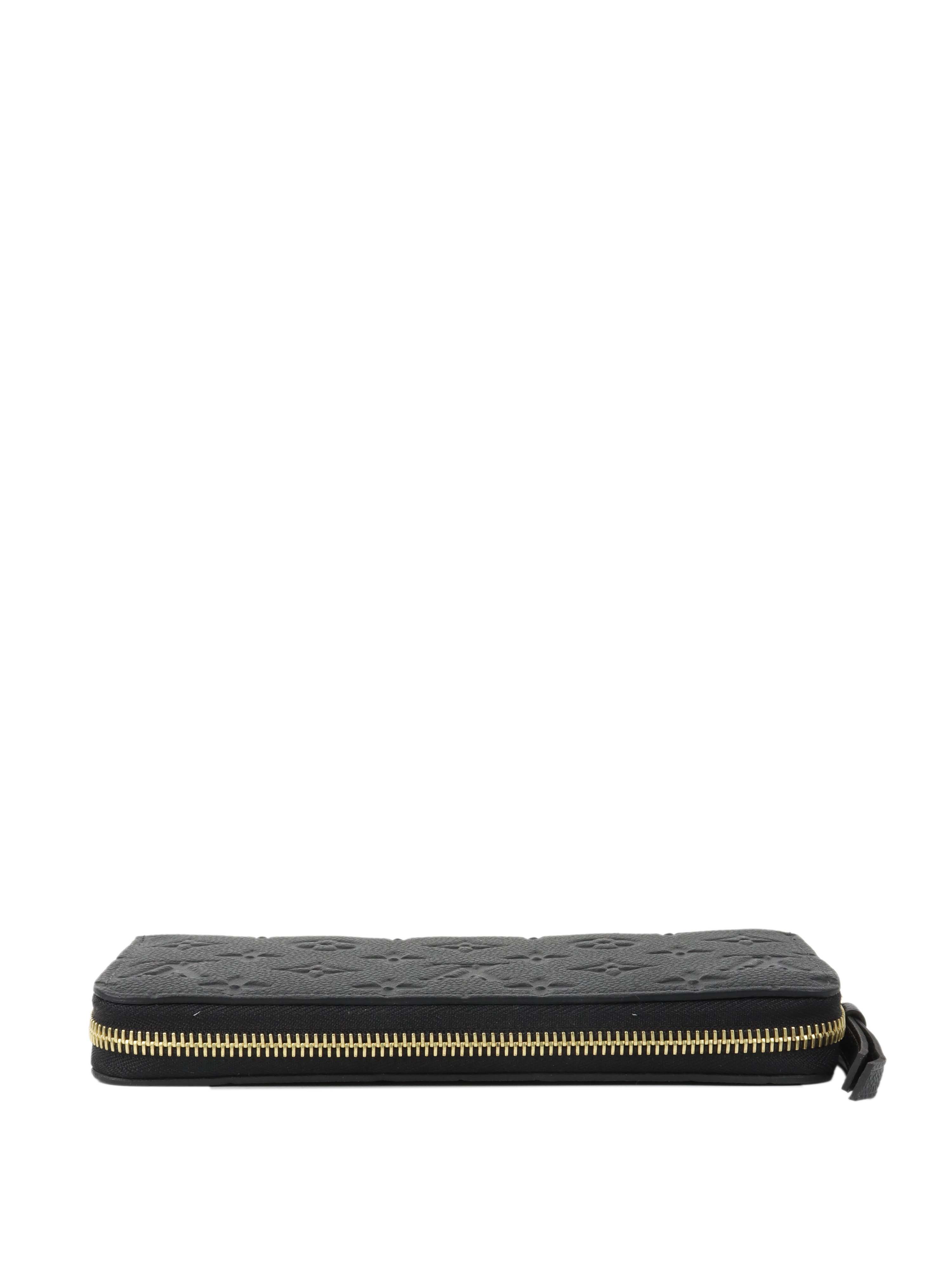 Louis Vuitton Black Monogram Empreinte Leather Clemence Wallet.