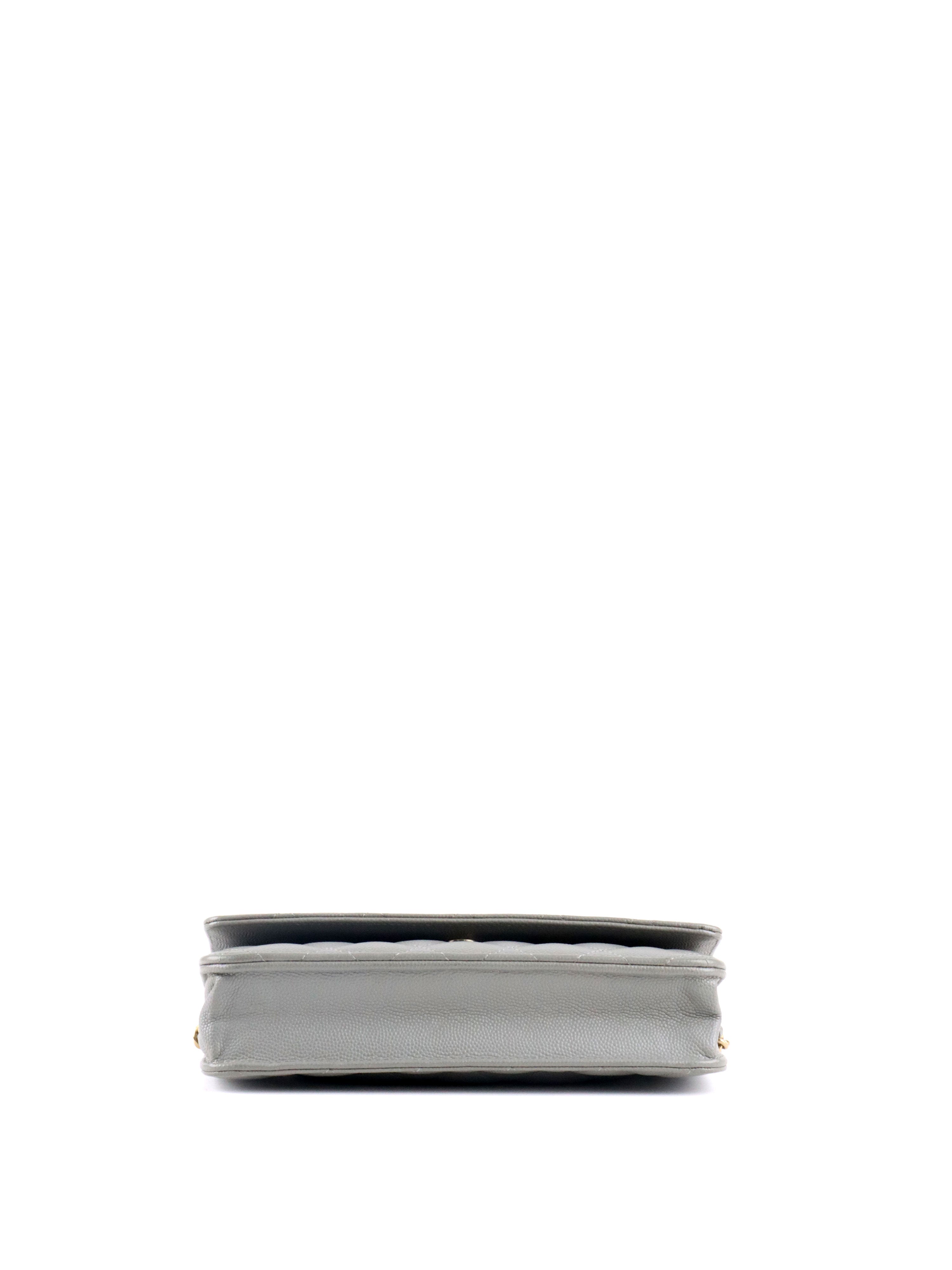 Chanel Grey Caviar Wallet on Chain LGHW