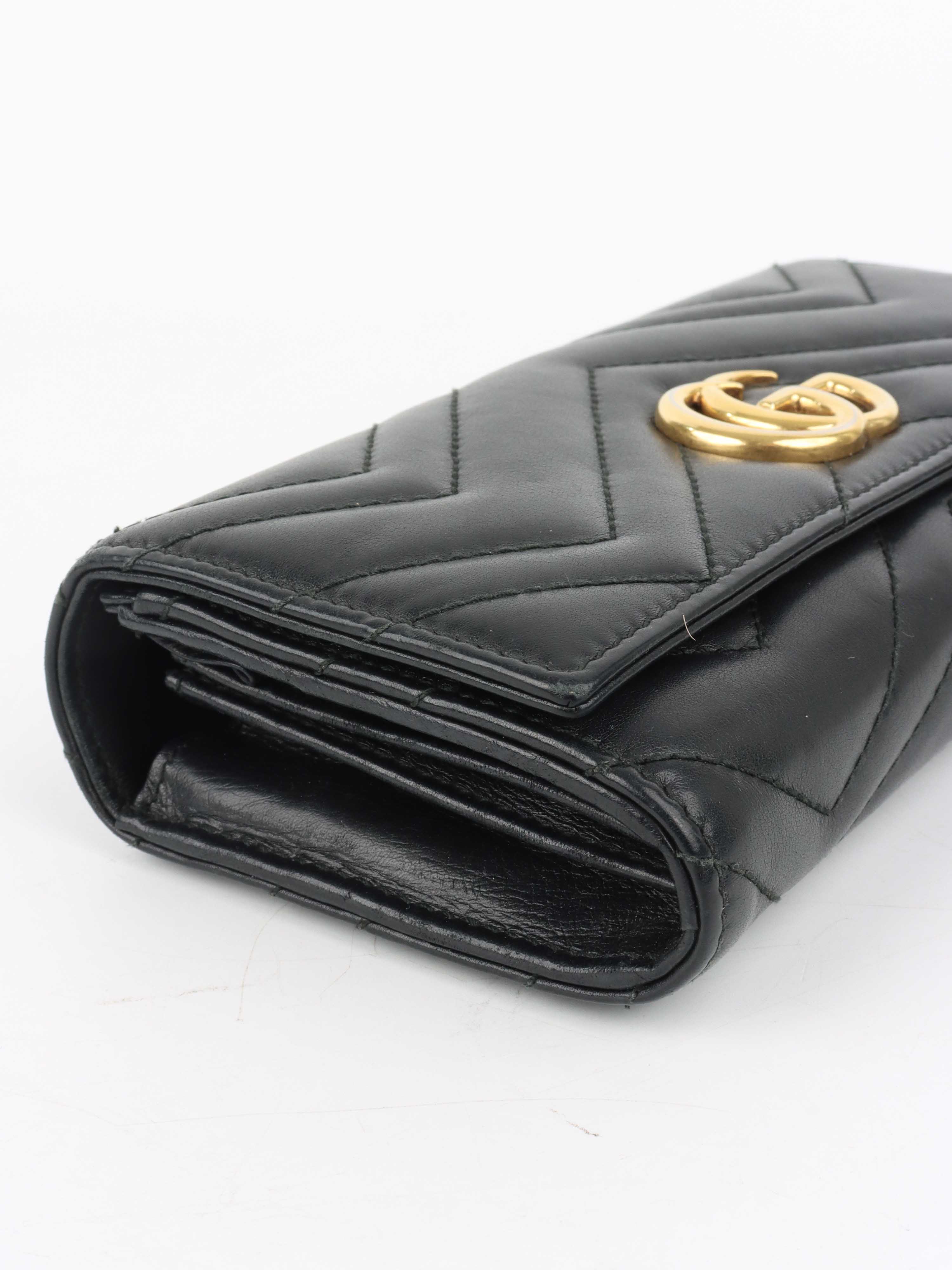 Gucci Marmont Quilted Leather Long Wallet