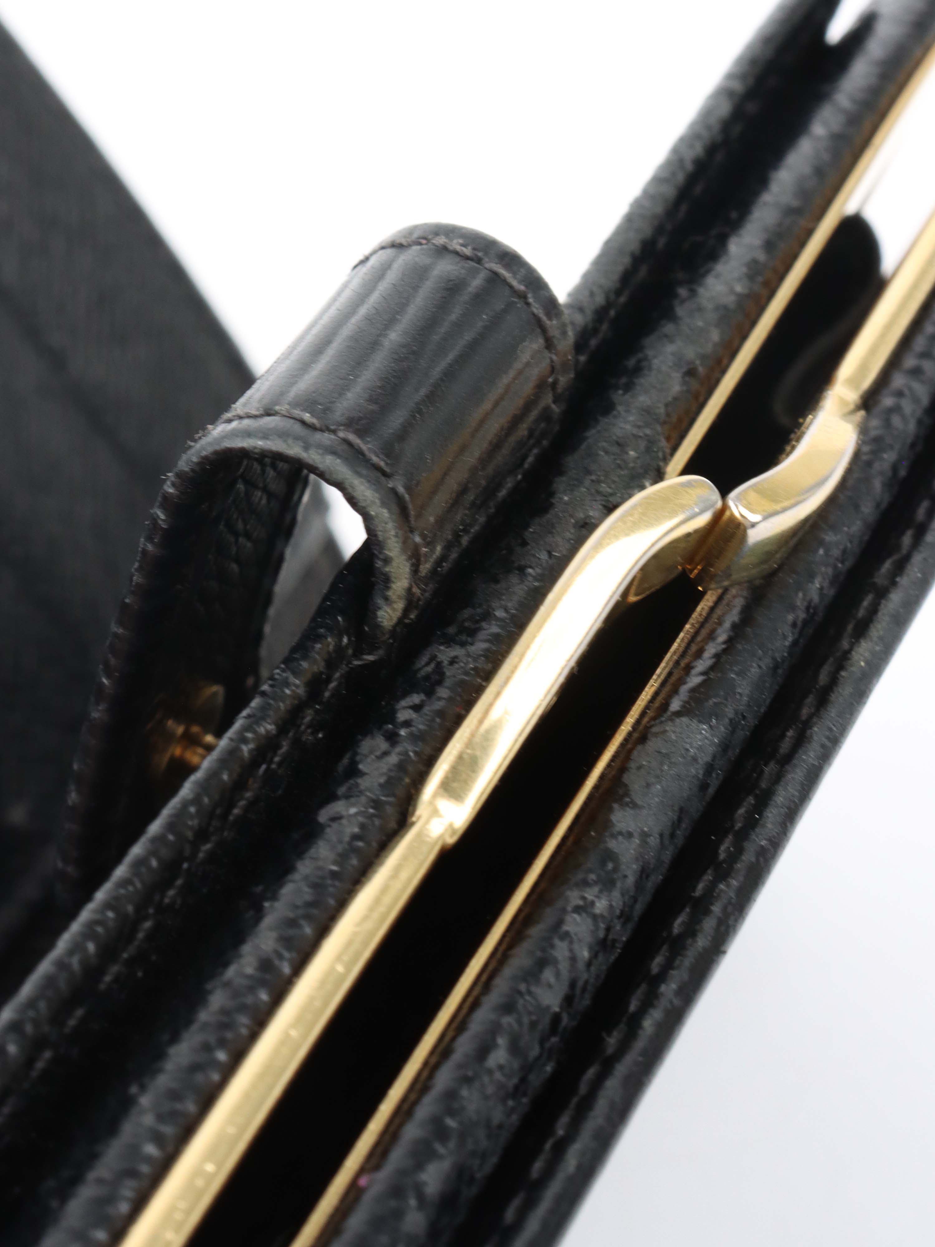 Louis Vuitton Black Epi Leather Short Wallet.