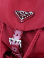 Prada Red Nylon Backpack.