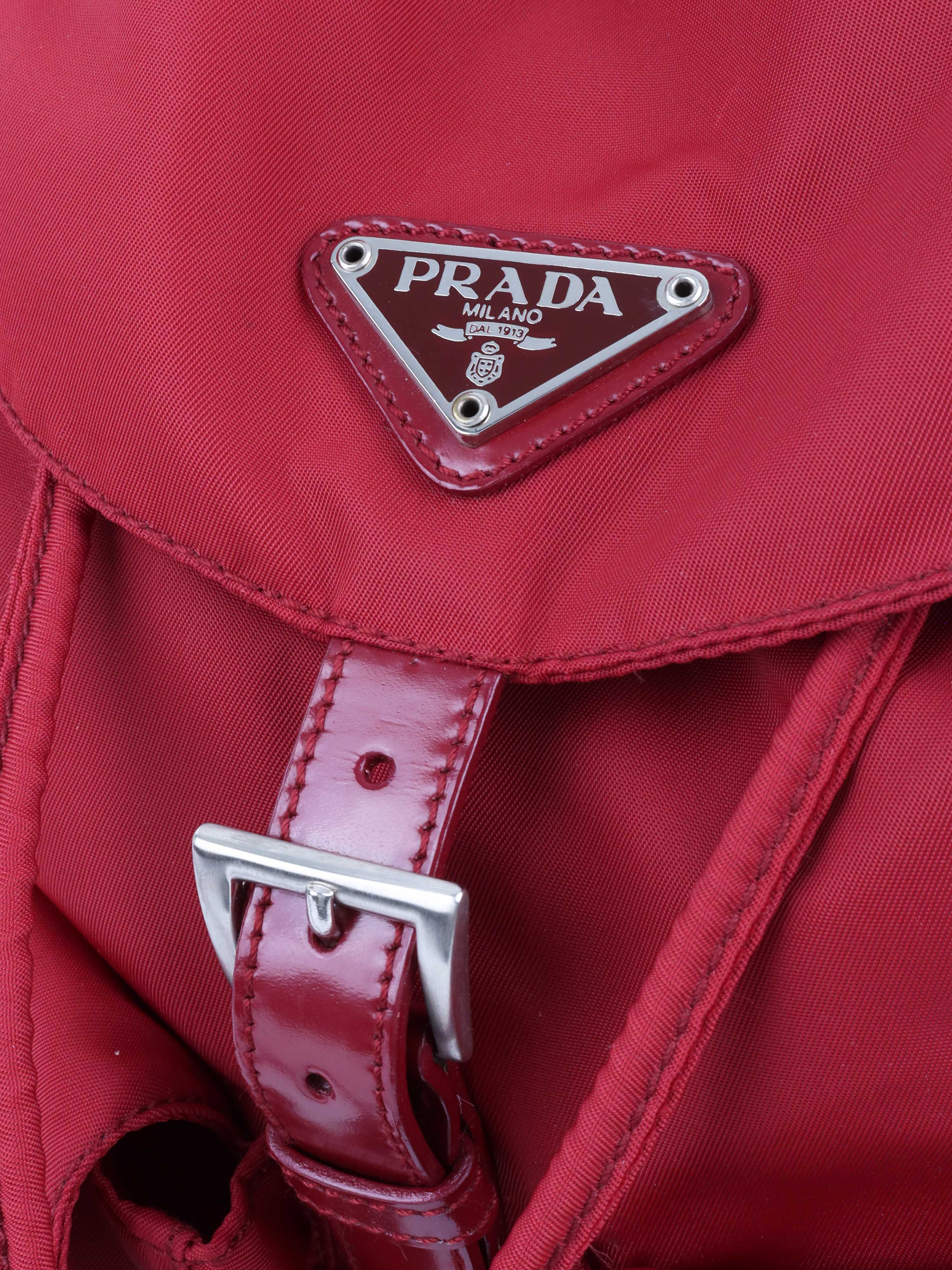 Prada Red Nylon Backpack.