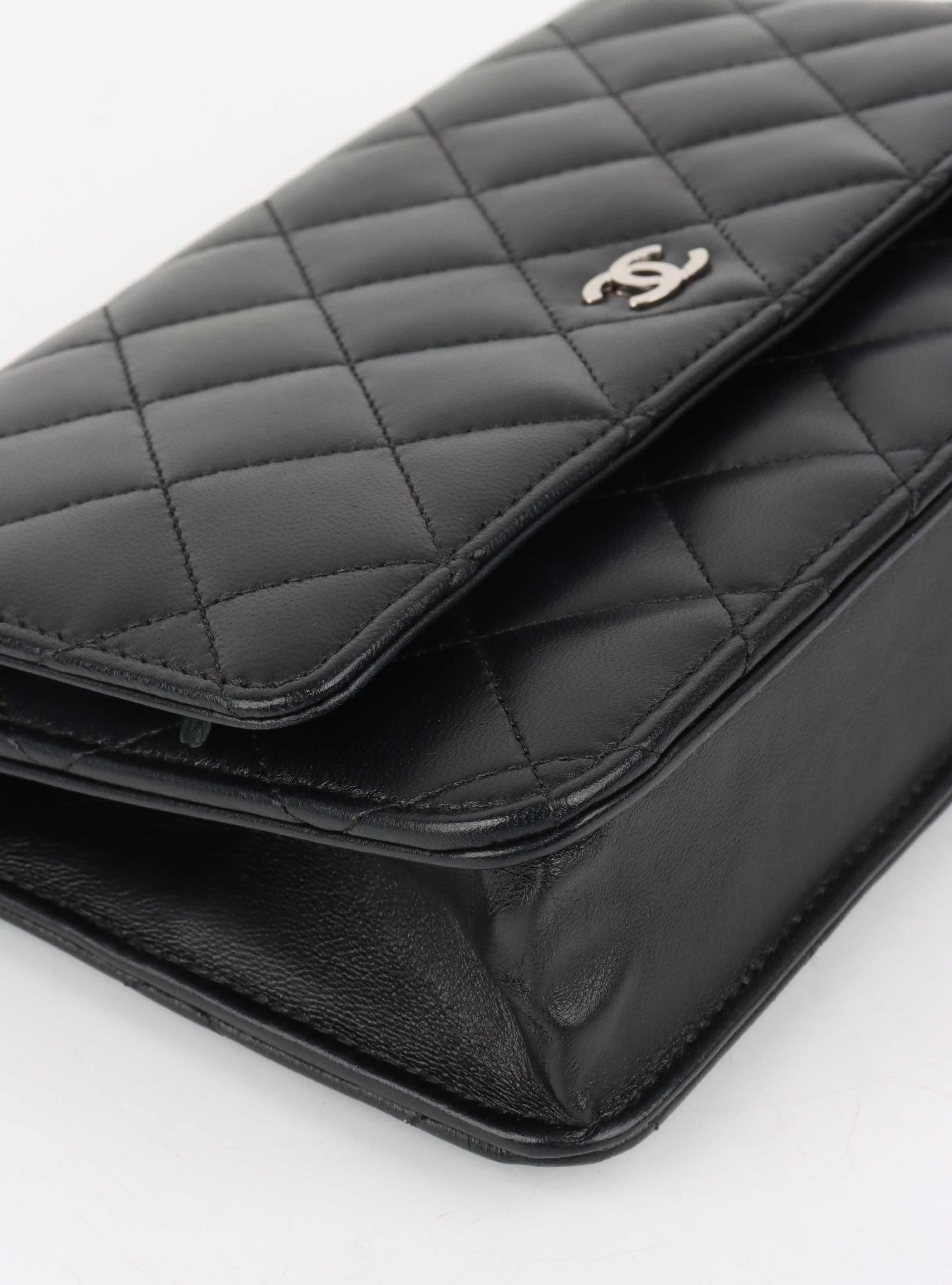 Chanel Black Lambskin Wallet on Chain SHW.
