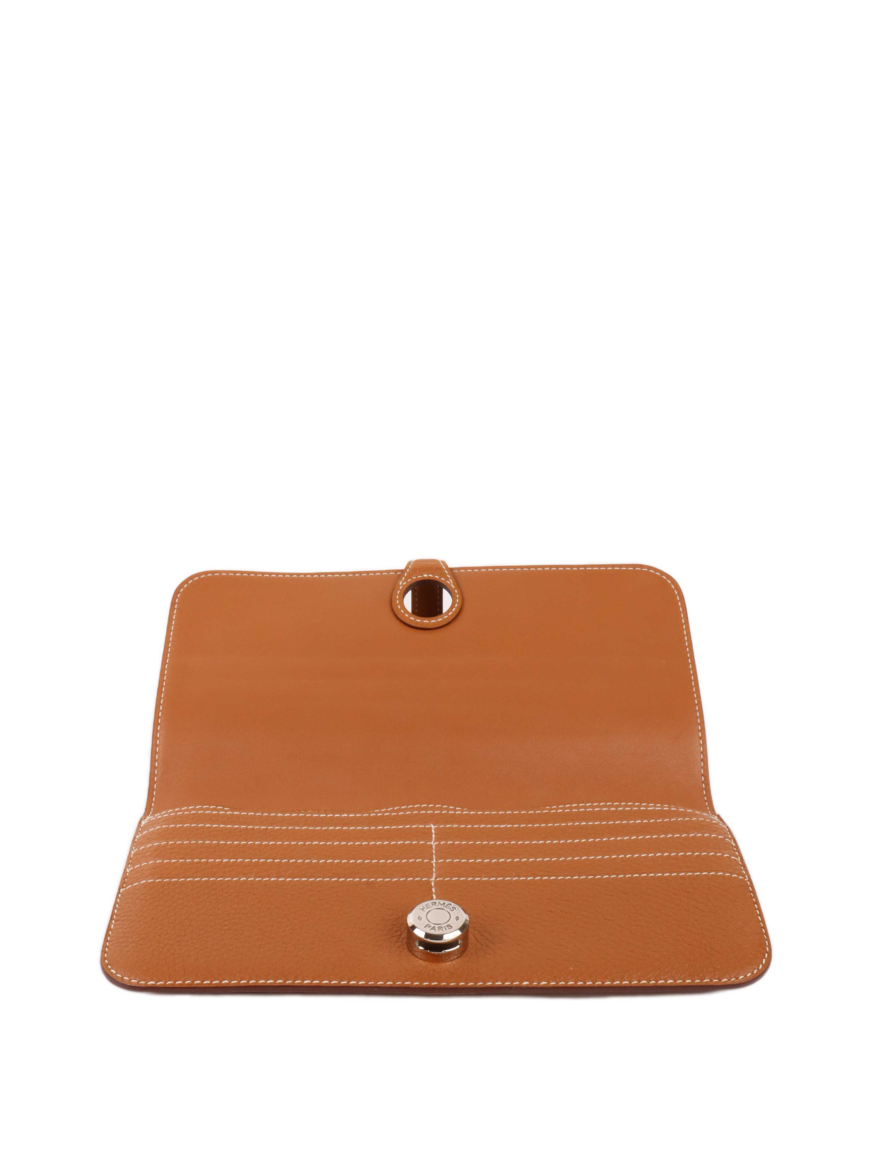 Hermes Tan Dogon Long Wallet.