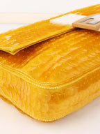 Fendi Yellow Sequin Baguette Shoulder Bag.