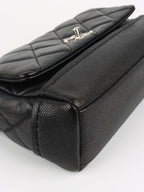 Chanel Black Quilted Lambskin & Caviar CC Flap Bag SHW.