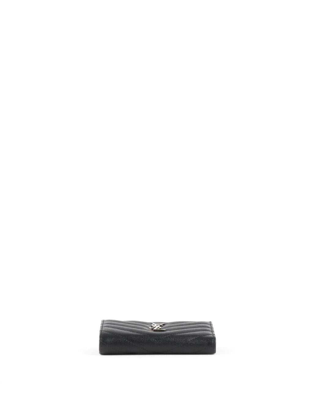 Saint Laurent Zipped Black Leather Wallet SHW