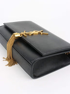 Saint Laurent Black Small Kate Tassel Shoulder Bag.