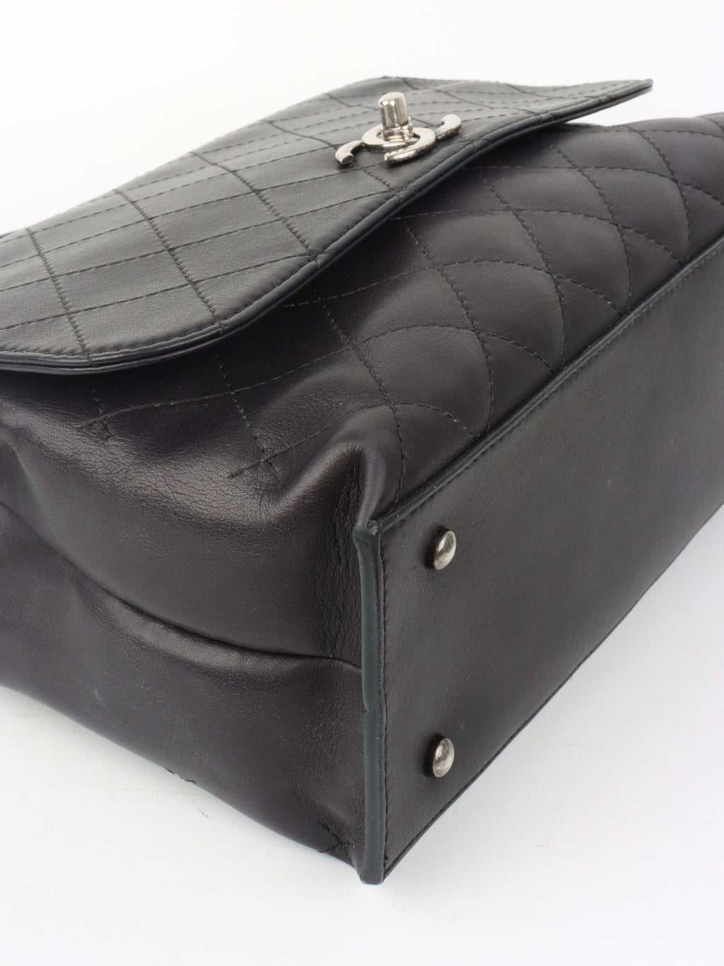 Chanel Black Lambskin 2016 Two - Way Bag SHW.