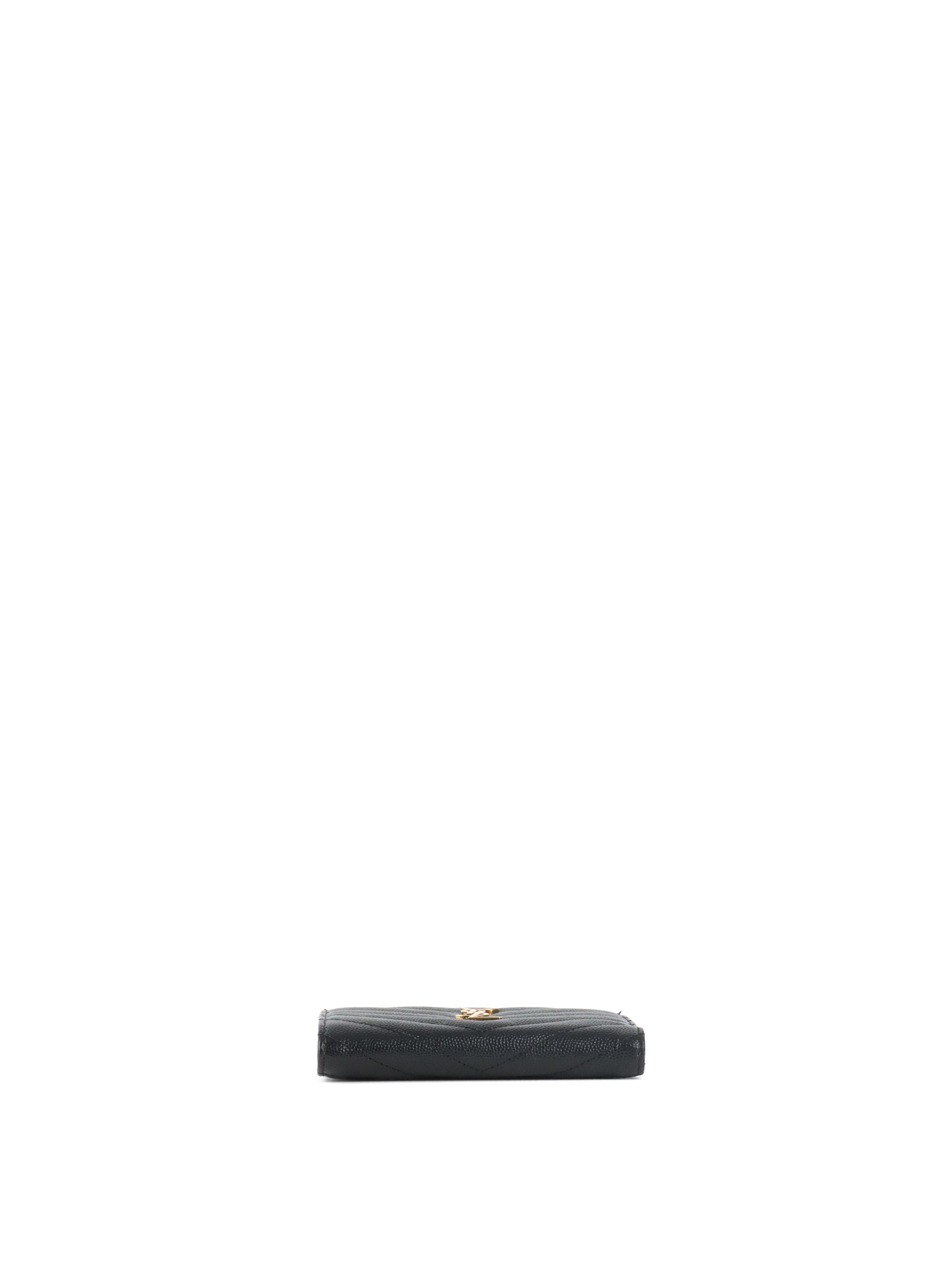 Saint Laurent Black Zipped Leather Wallet