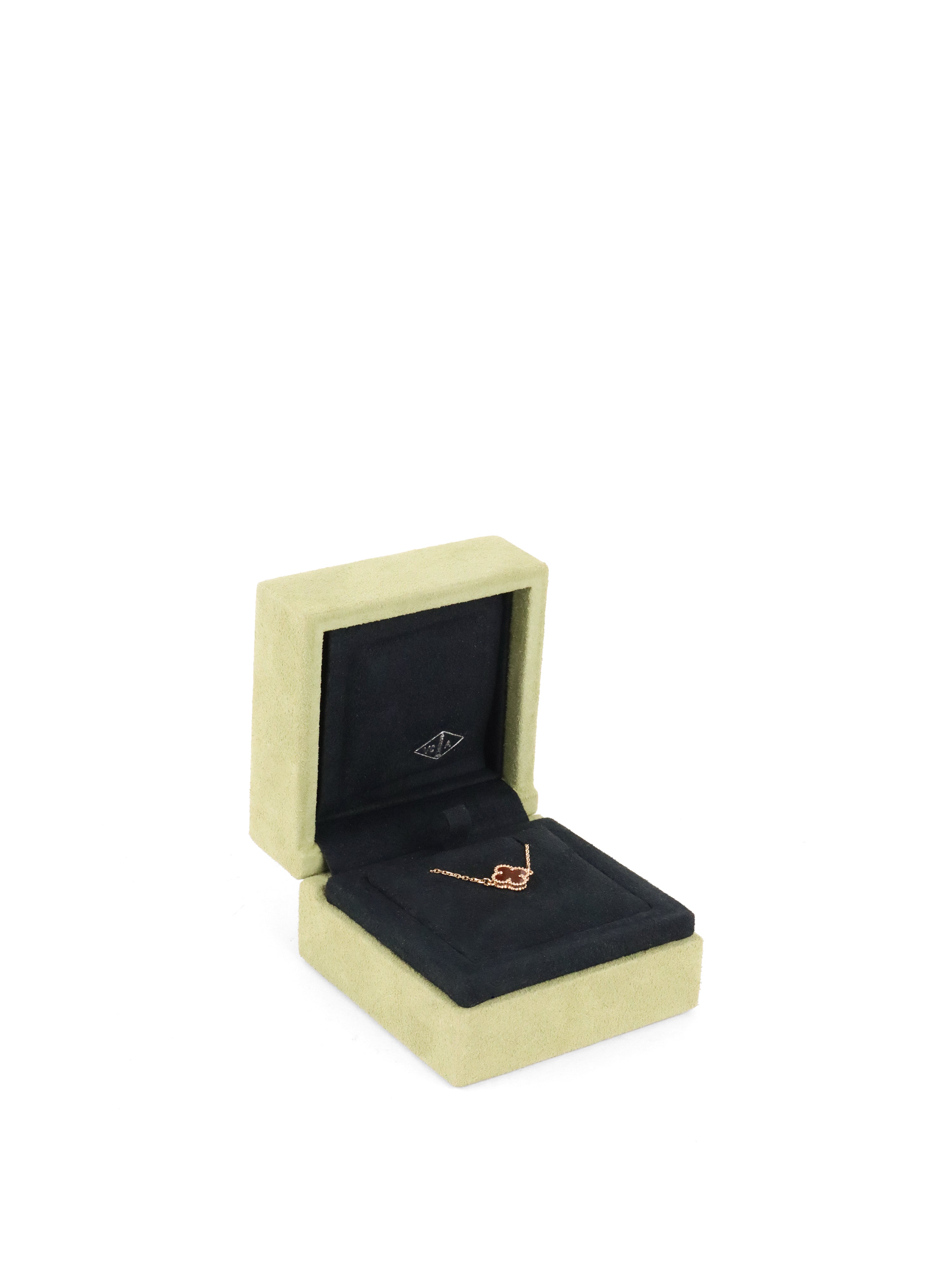 Van Cleef & Arpels Rose Gold Carnelian Sweet Alhambra Bracelet