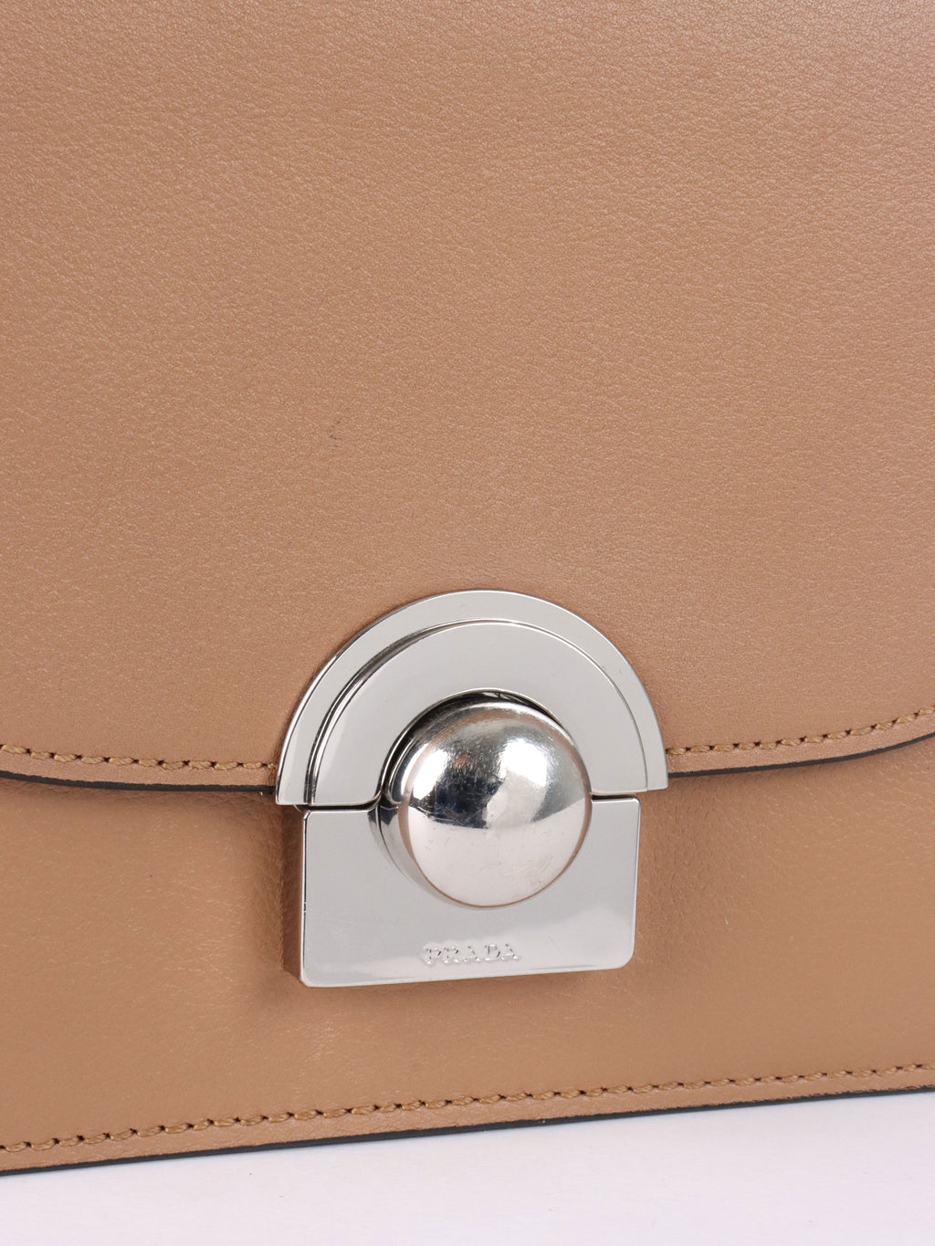 Prada Beige Arcade Chain Crossbody Bag.