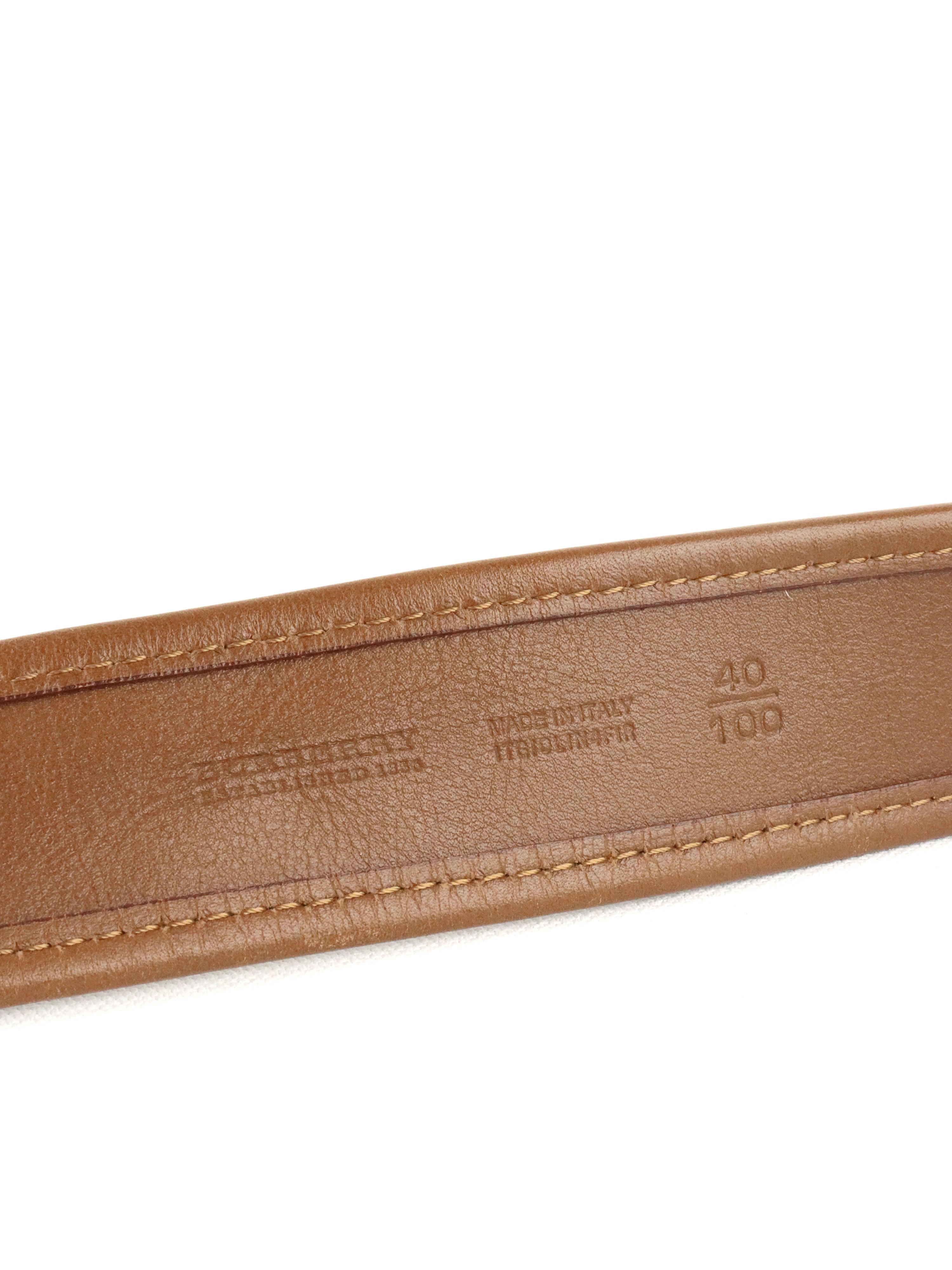 Burberry Brown/Beige Nova Check Canvas And Leather Belt