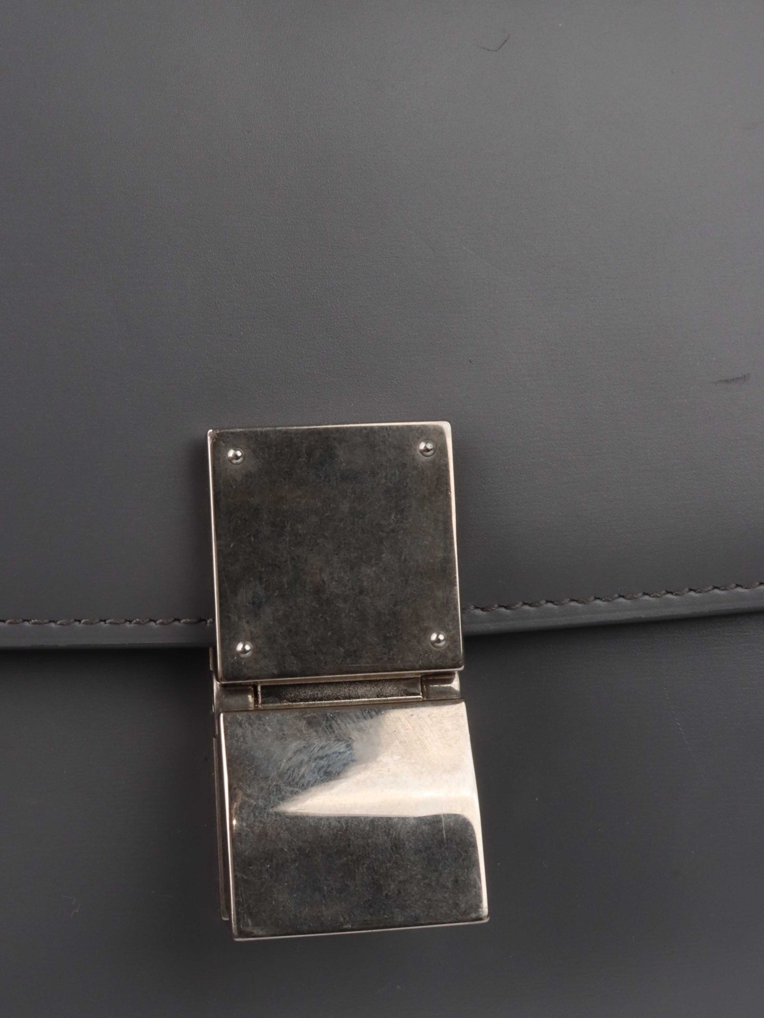 Celine Medium Classic Bag In Box Calf Grey.