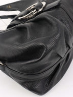 Bvlgari Black Leather Shoulder Bag with Handles.