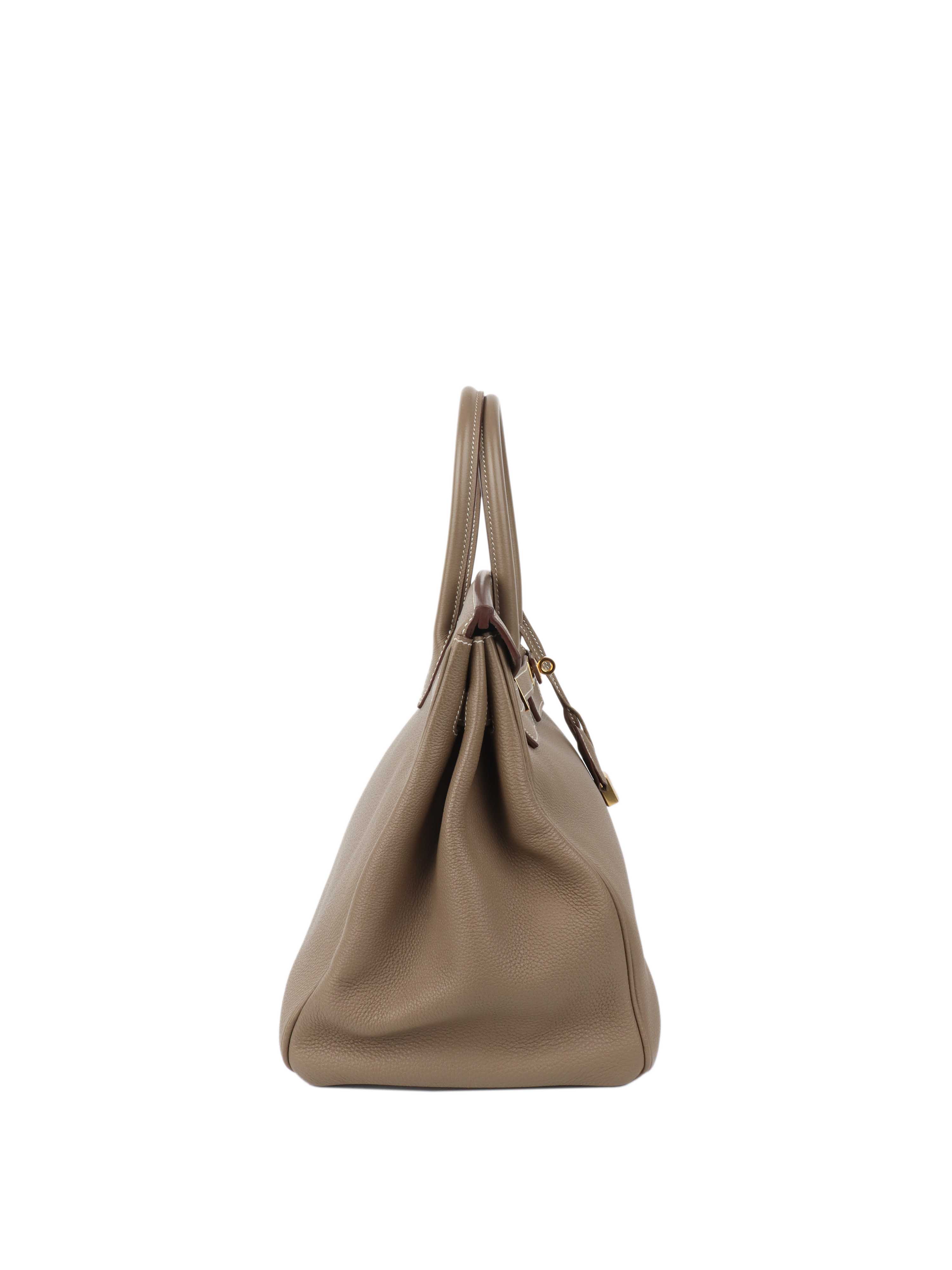 Hermes Etoupe Birkin 35 in Togo Leather GHW.