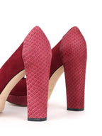 Dior Dark Pink Suede and Snakeskin Heels