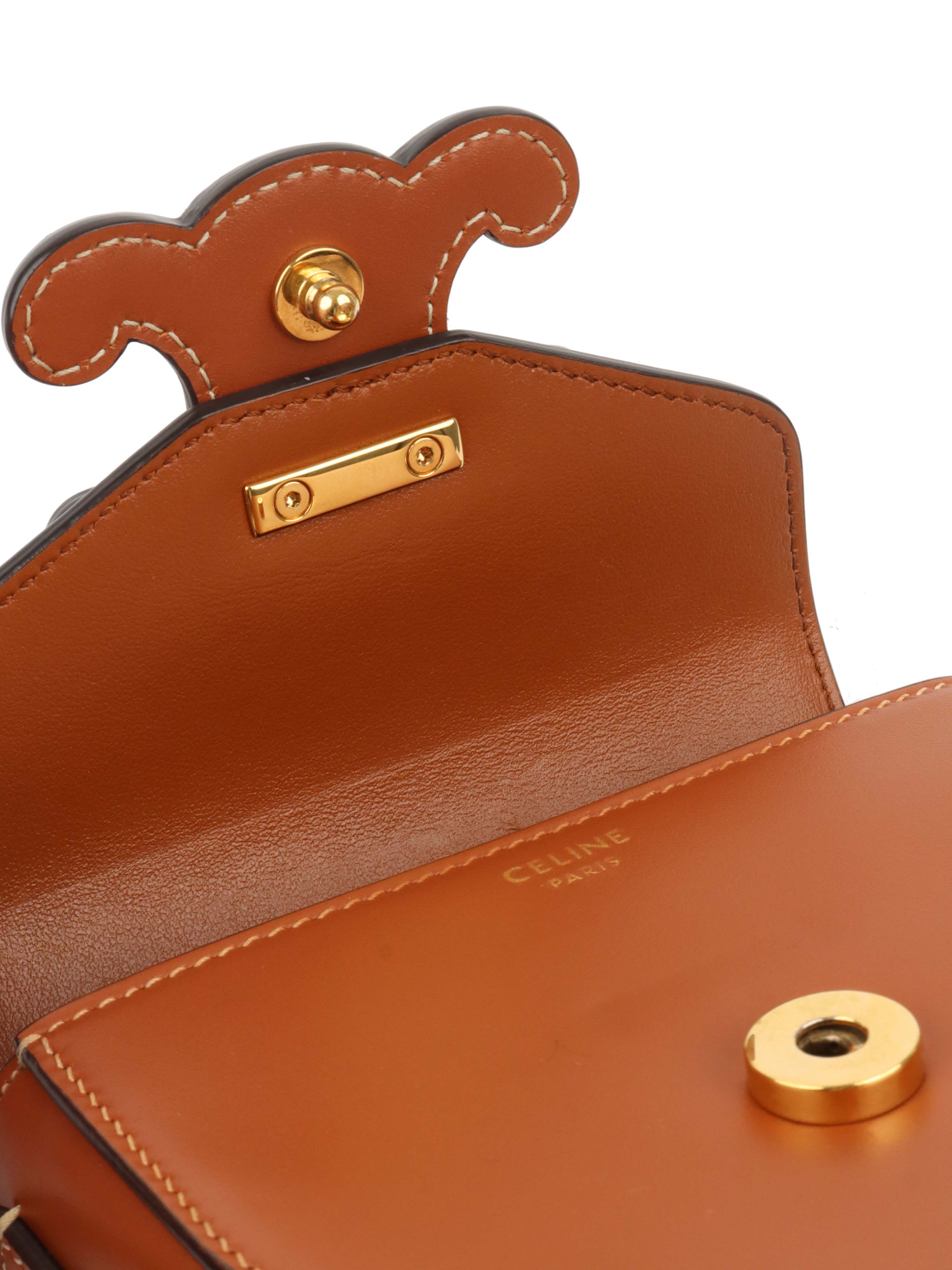 Celine Brown Triumph Cuir Mini Besace Bag.
