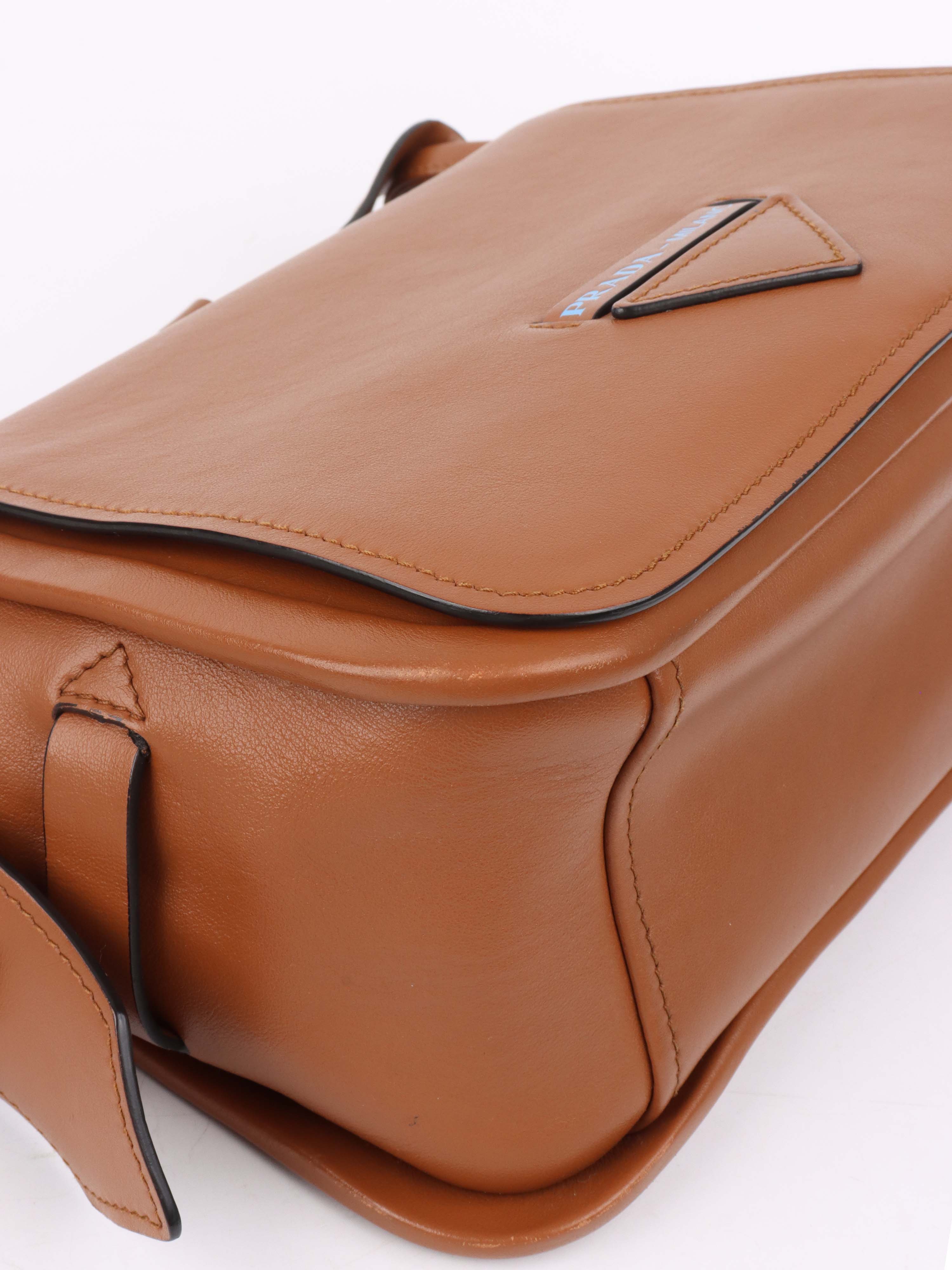 Prada Cognac Luxe Shoulder Bag.