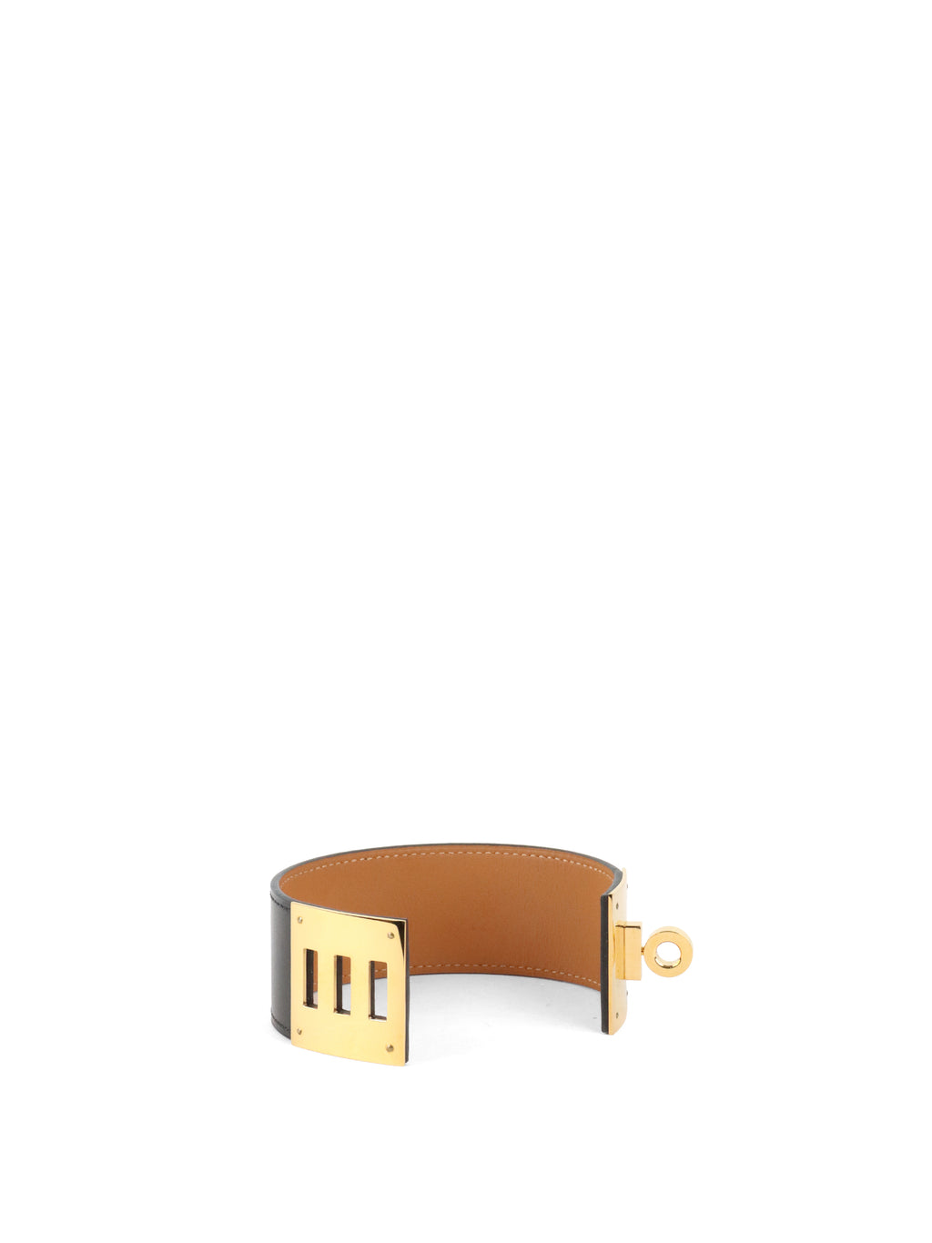Hermes Noir Kelly Dog Bracelet T3 GHW