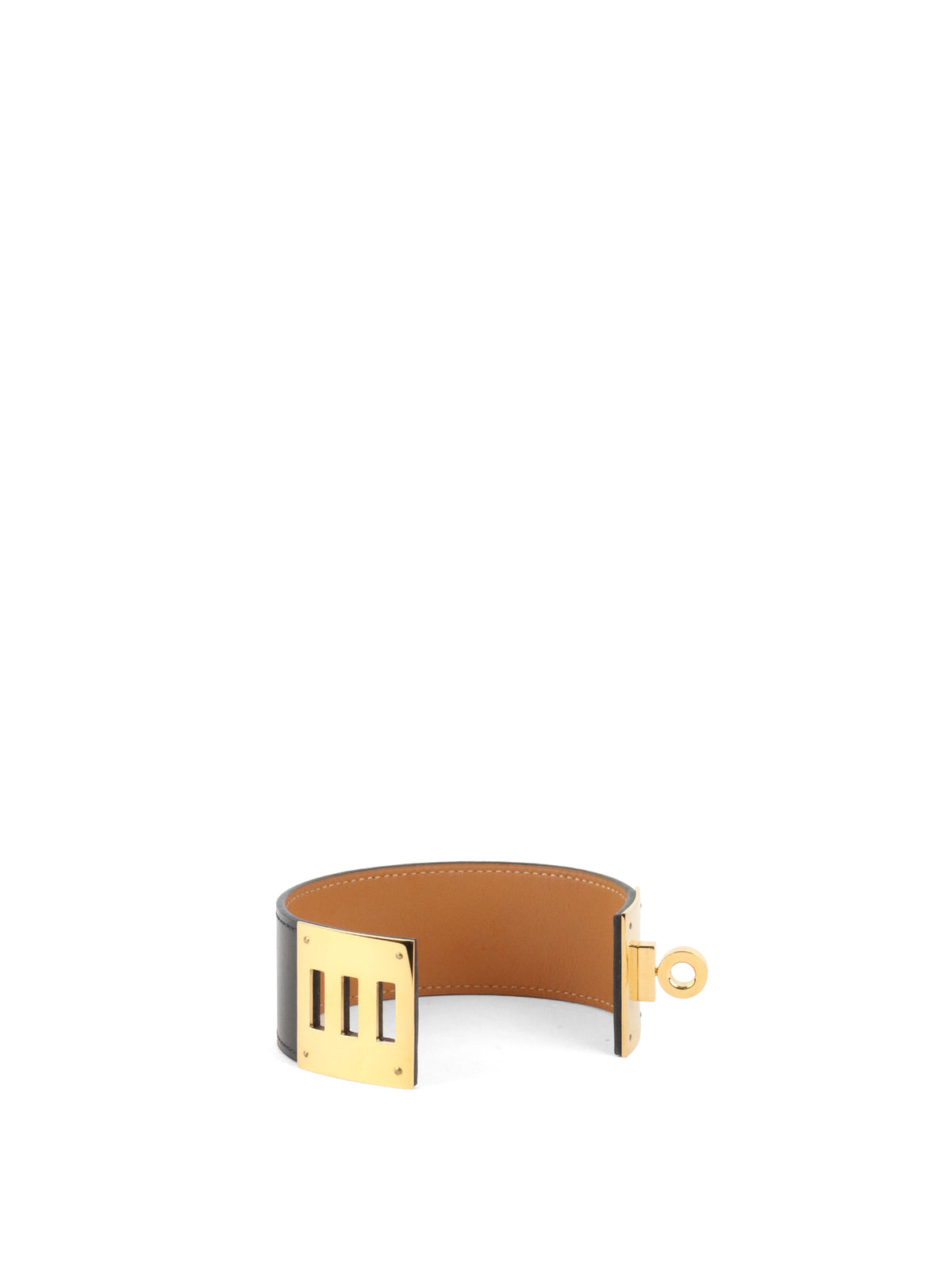 Hermes Noir Kelly Dog Bracelet T3 GHW