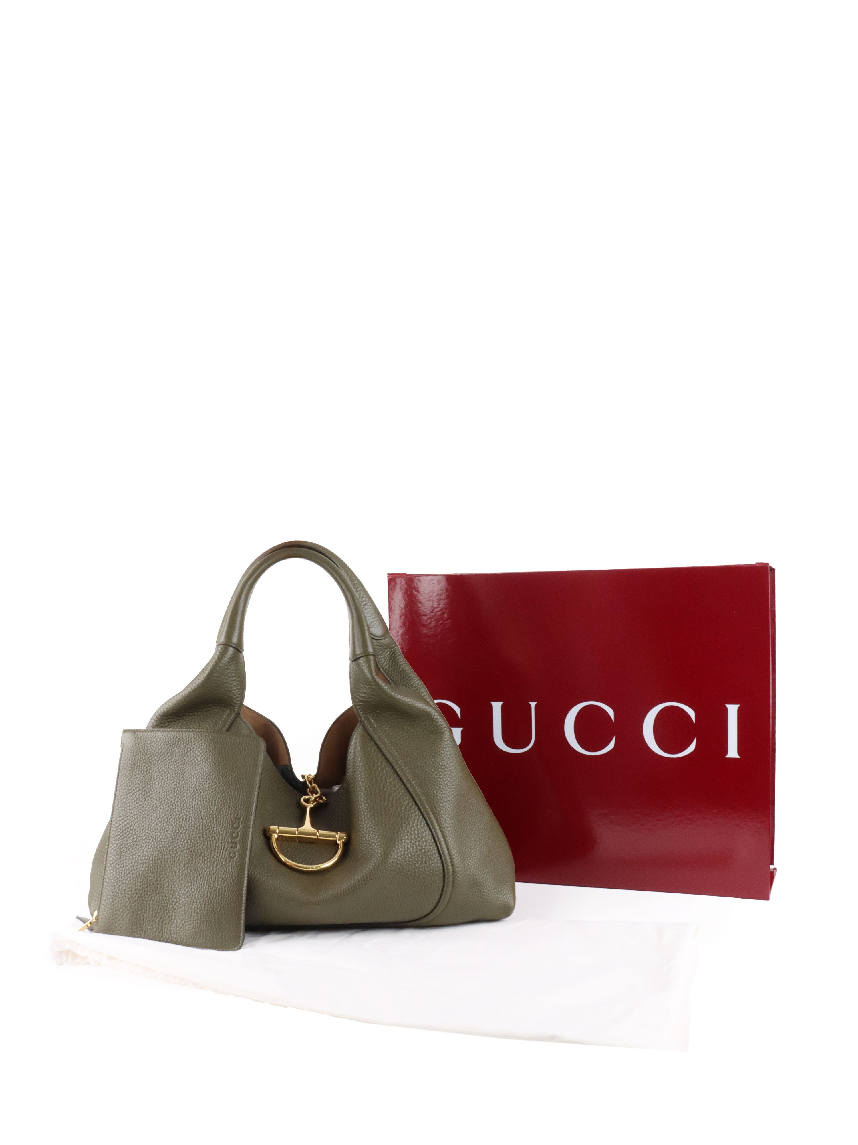 Gucci Forest Green Softbit Maxi Shoulder Bag.