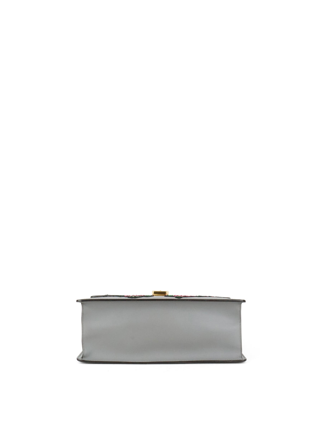 Gucci Medium Grey Floral Sequin Sylvie Top Handle Bag
