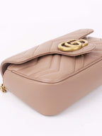 Gucci Dusty Pink Super Mini Marmont Matelasse.