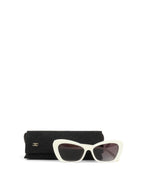 Chanel White Resin Pearl Butterfly Sunglasses