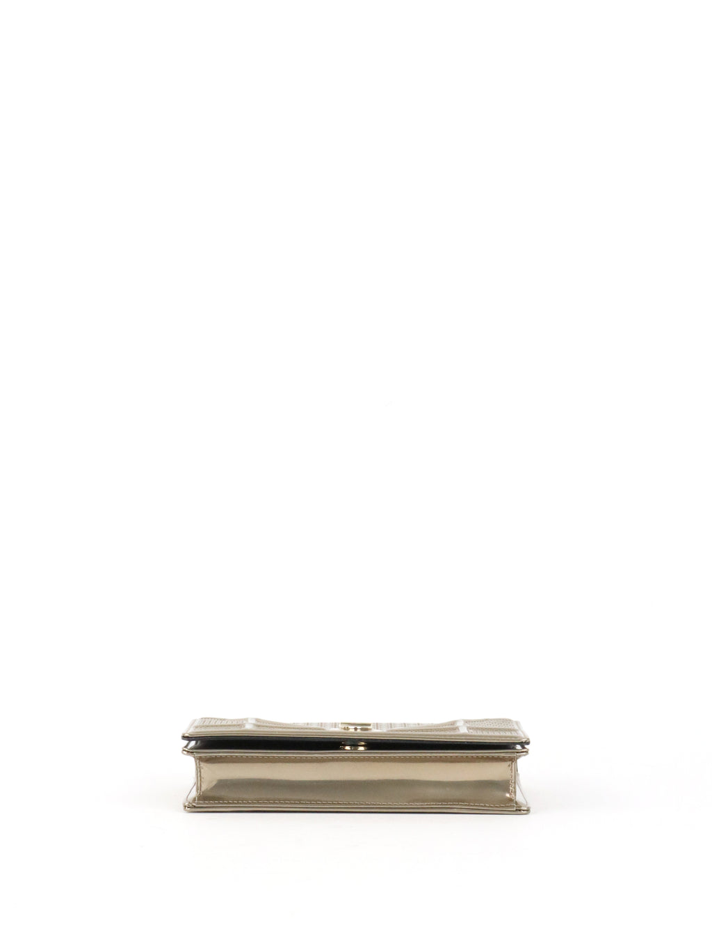 Dior Gold Metallic Diorama Wallet On Chain