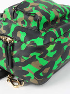 Versace Black and Green Medusa Backpack.