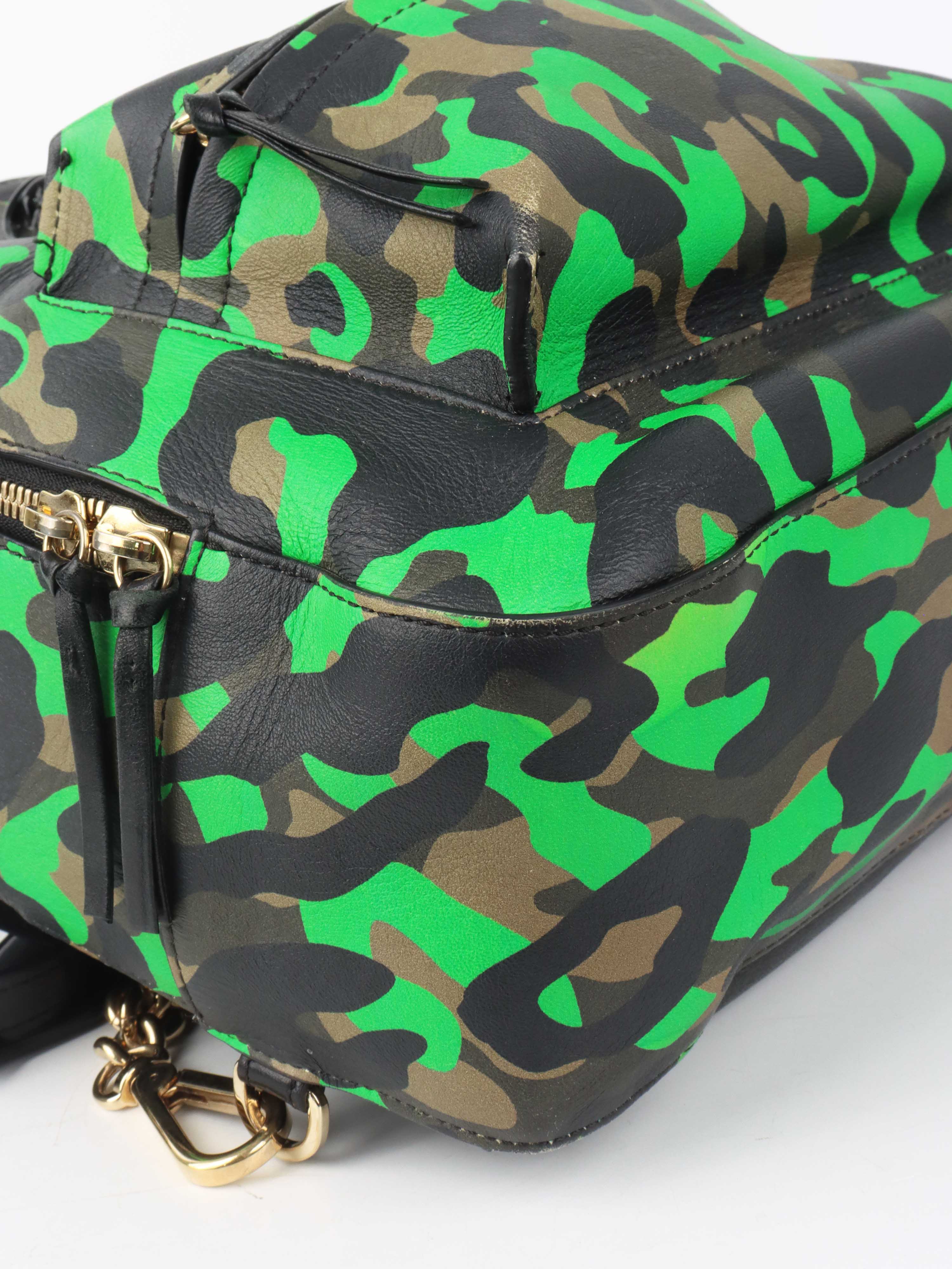 Versace Black and Green Medusa Backpack.