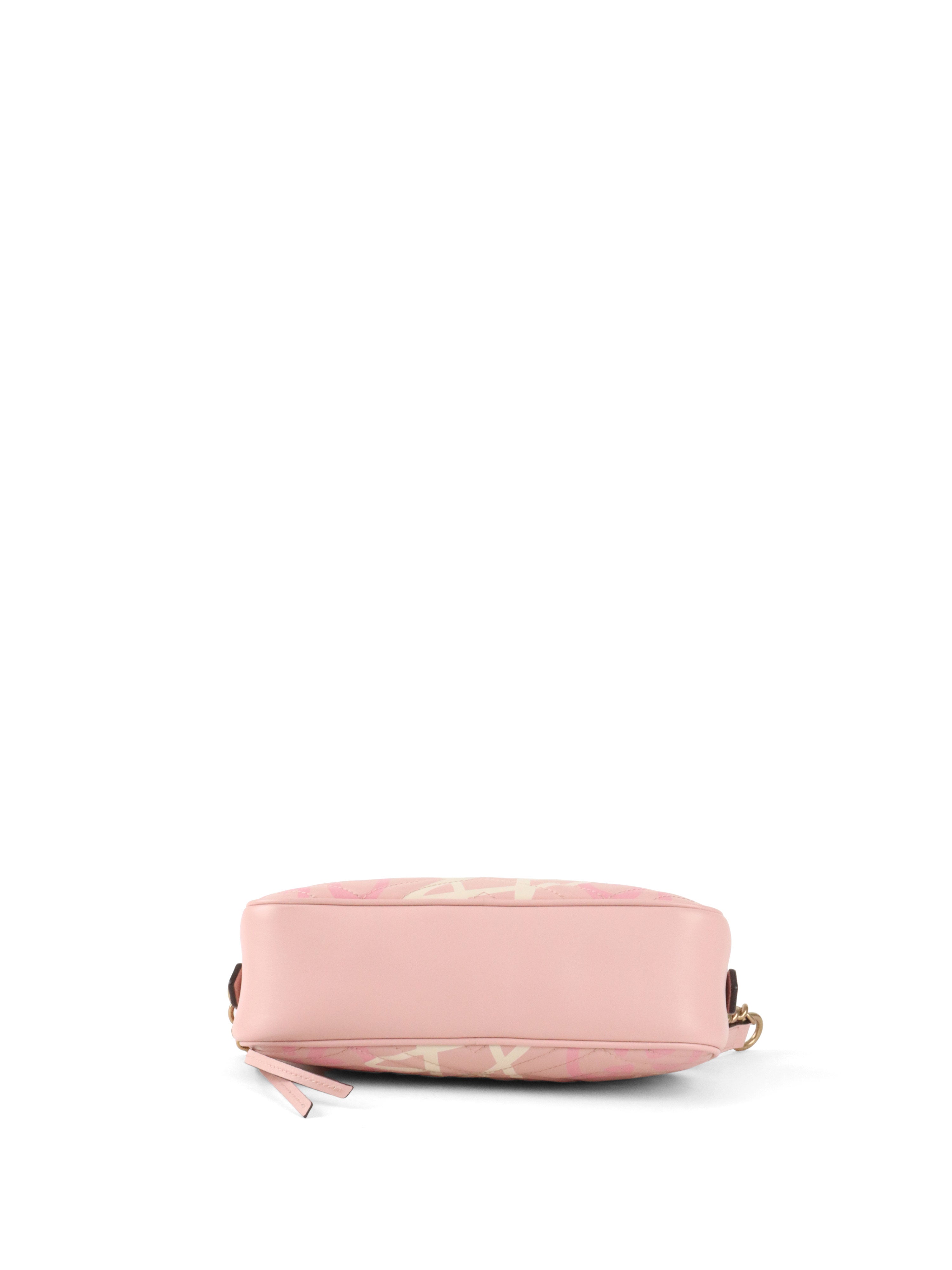 Gucci Pink Small GG Ghost Marmont Matelasse Camera Bag