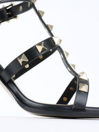 Valentino Black Rockstud Open Toe Sandals