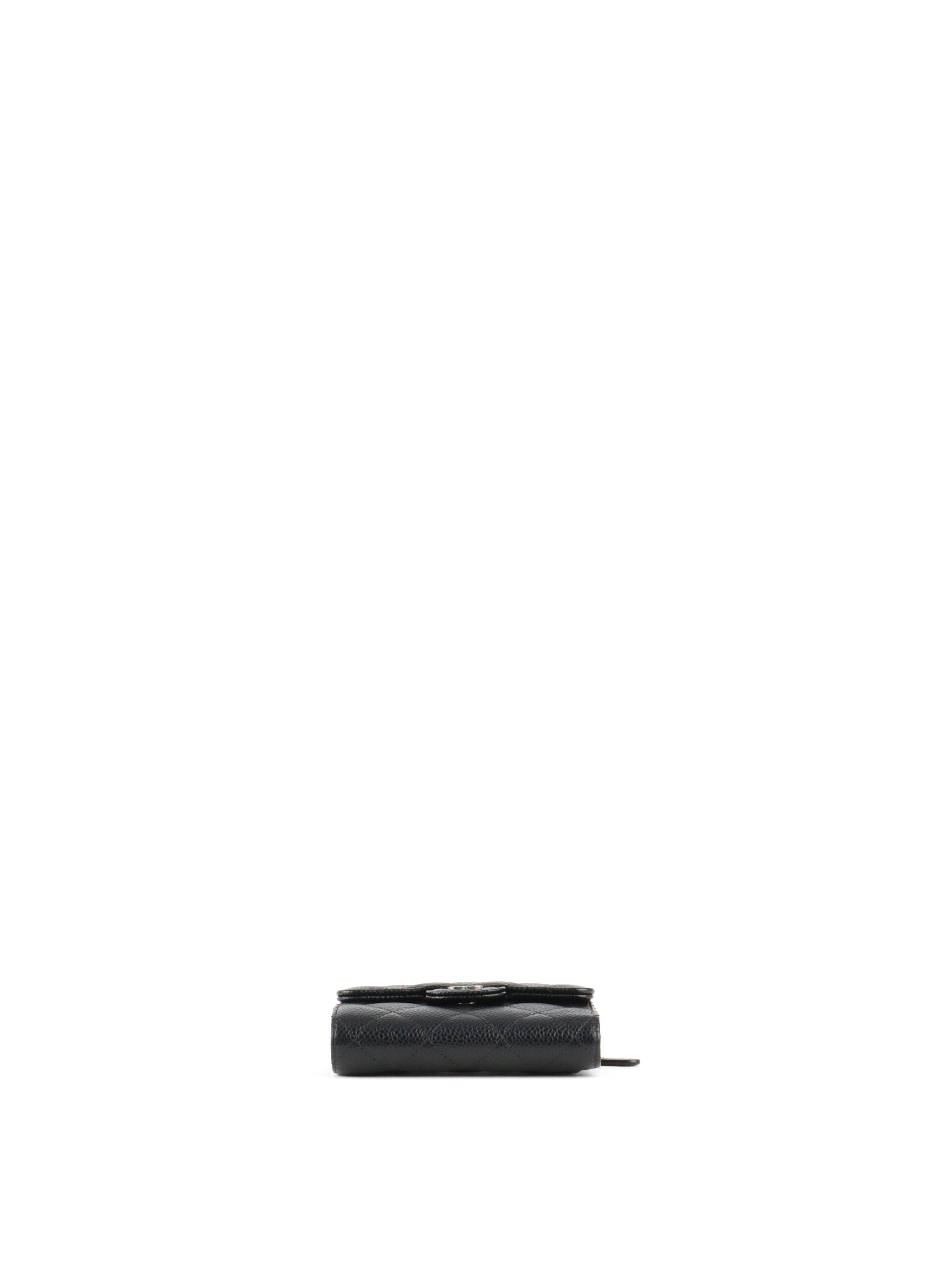 Chanel Small Black Caviar Flap Wallet SHW