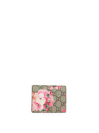 Gucci Ebony & Pink Bloom Supreme Fold Wallet