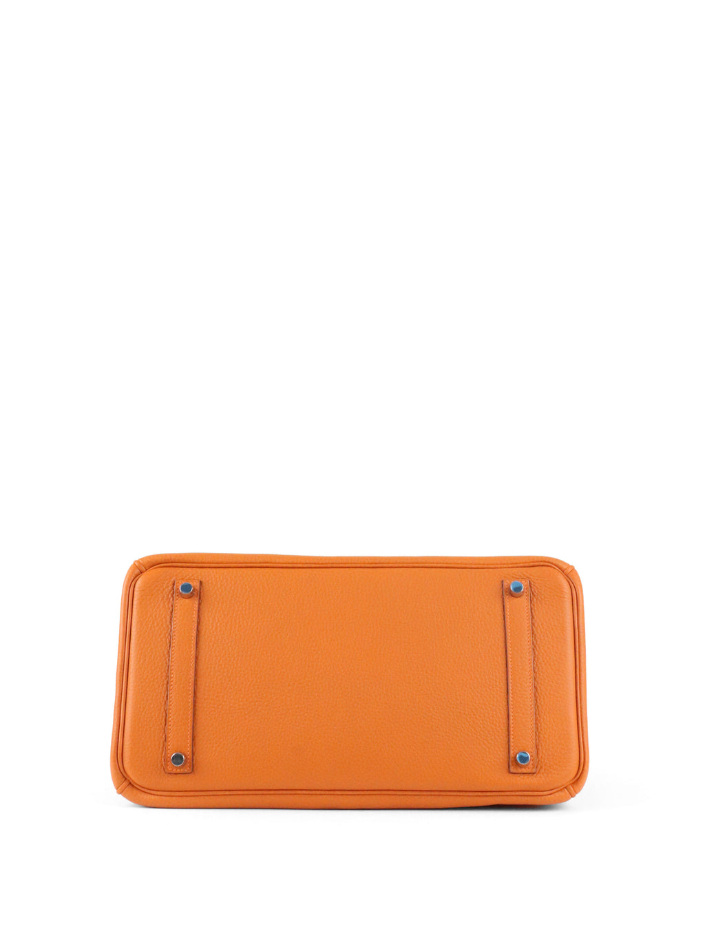 Hermes Birkin 35 Orange H Clemence Leather Stamp J Square