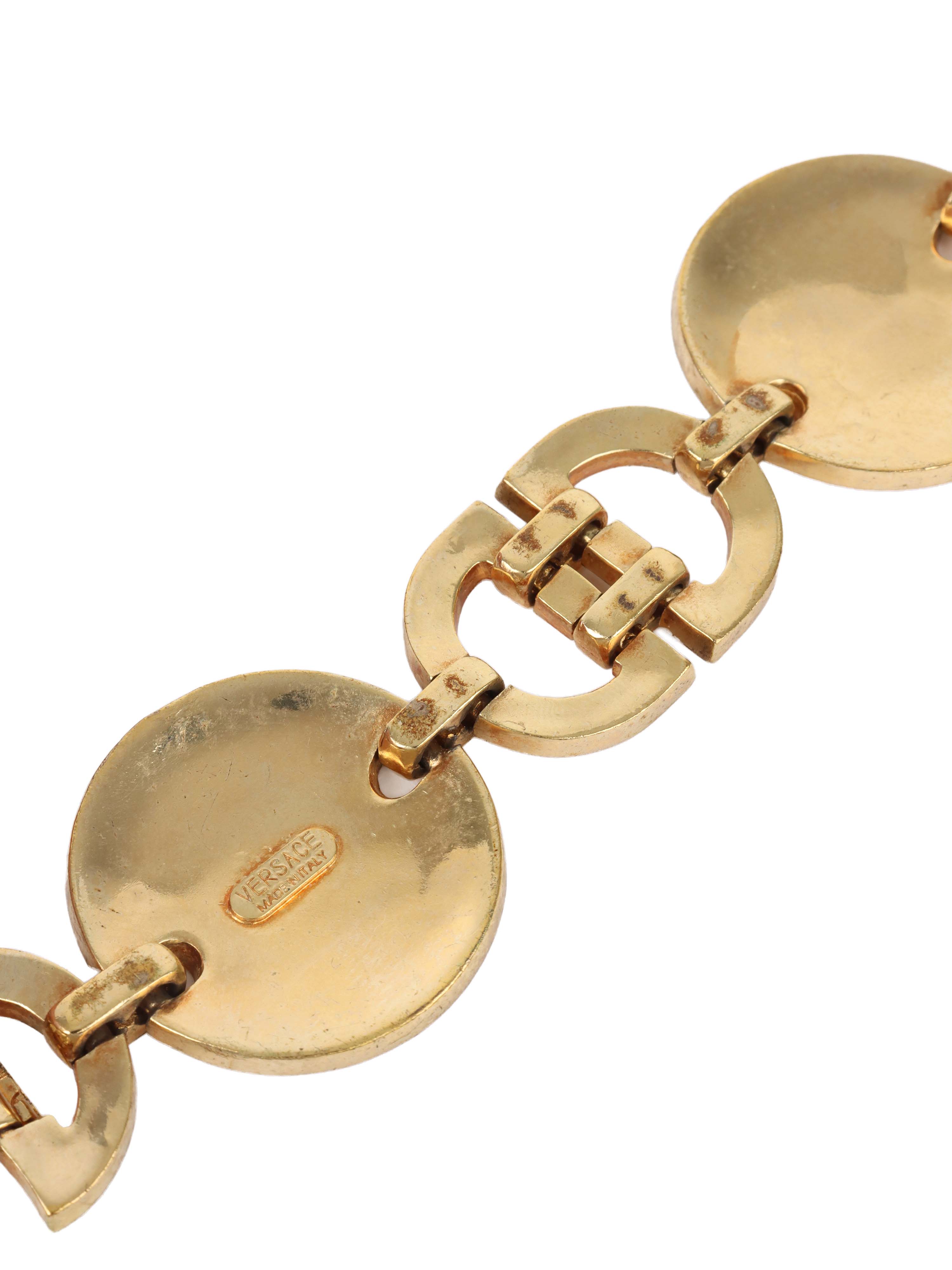 Versace Vintage Medusa Medallion Chain Bracelet