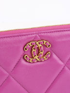 Chanel 19 Purple Lambskin Pouch