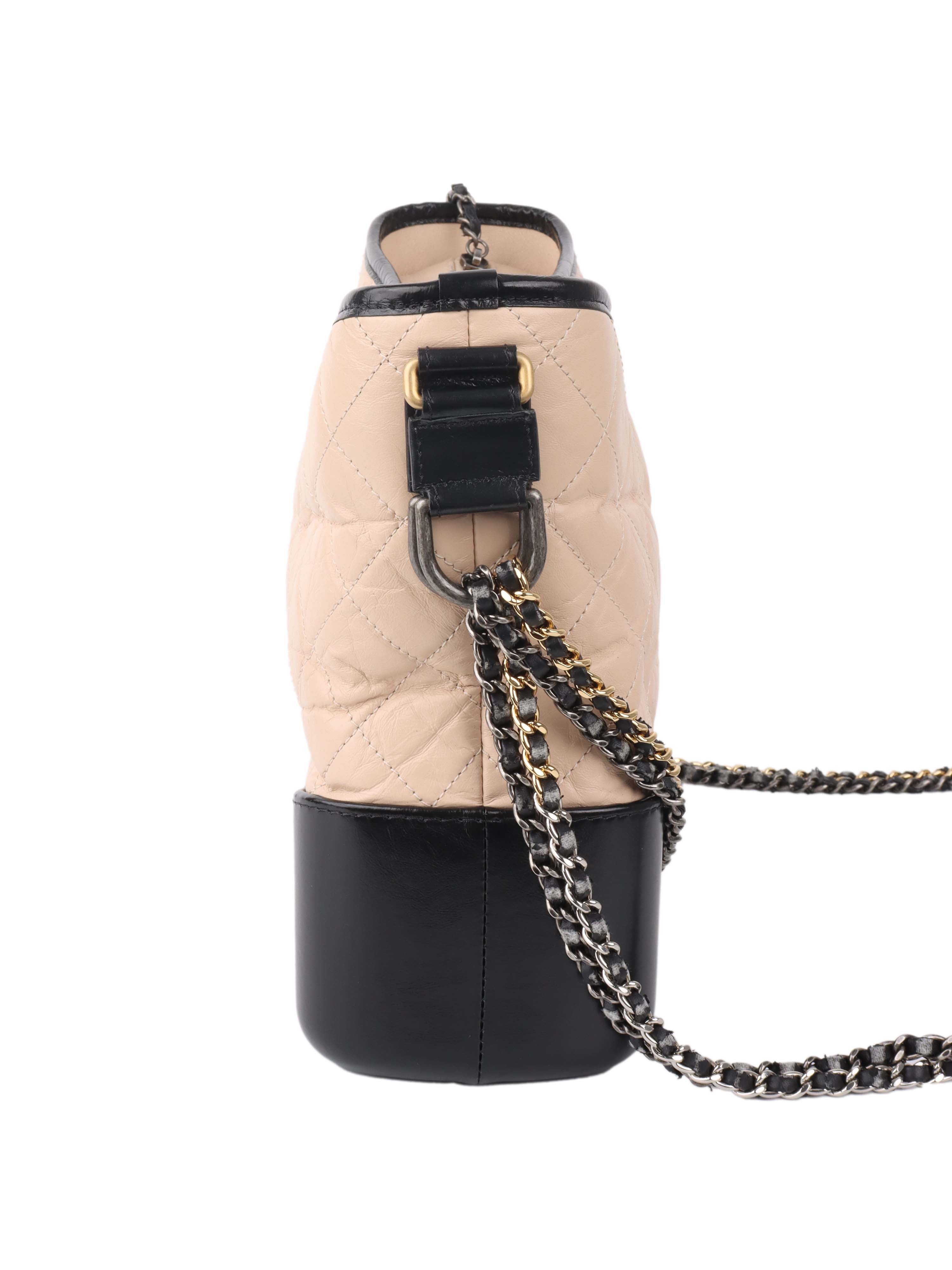 Chanel Large Gabrielle Black and Beige Shoulder Bag.