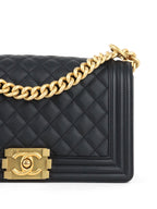 Chanel Black Matte Lambskin Medium Boy Bag GHW