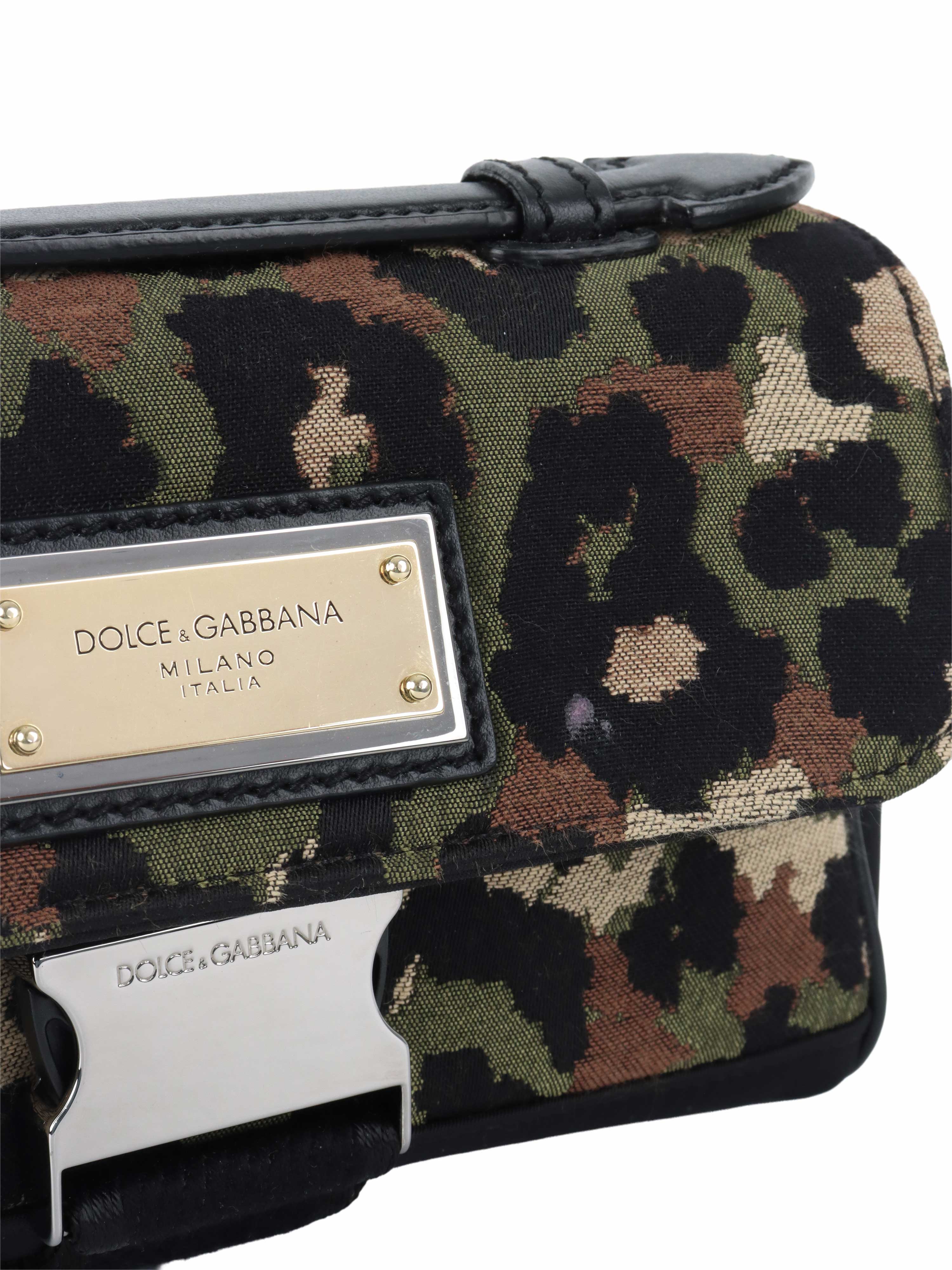 Dolce and Gabbana Leopard Jacquard Crossbody Bag.